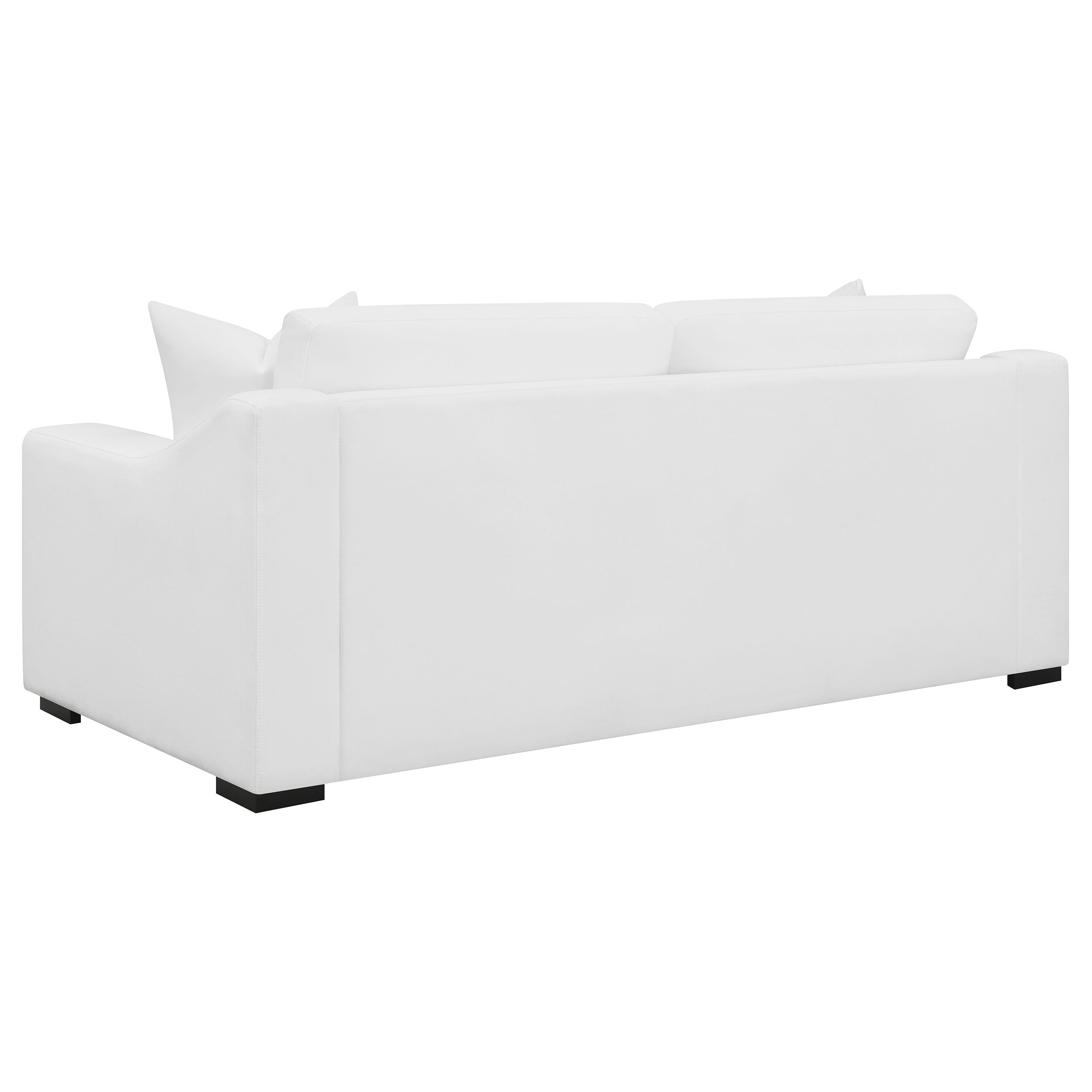 Ashlyn  Upholstered Sloped Arm Sofa Set White