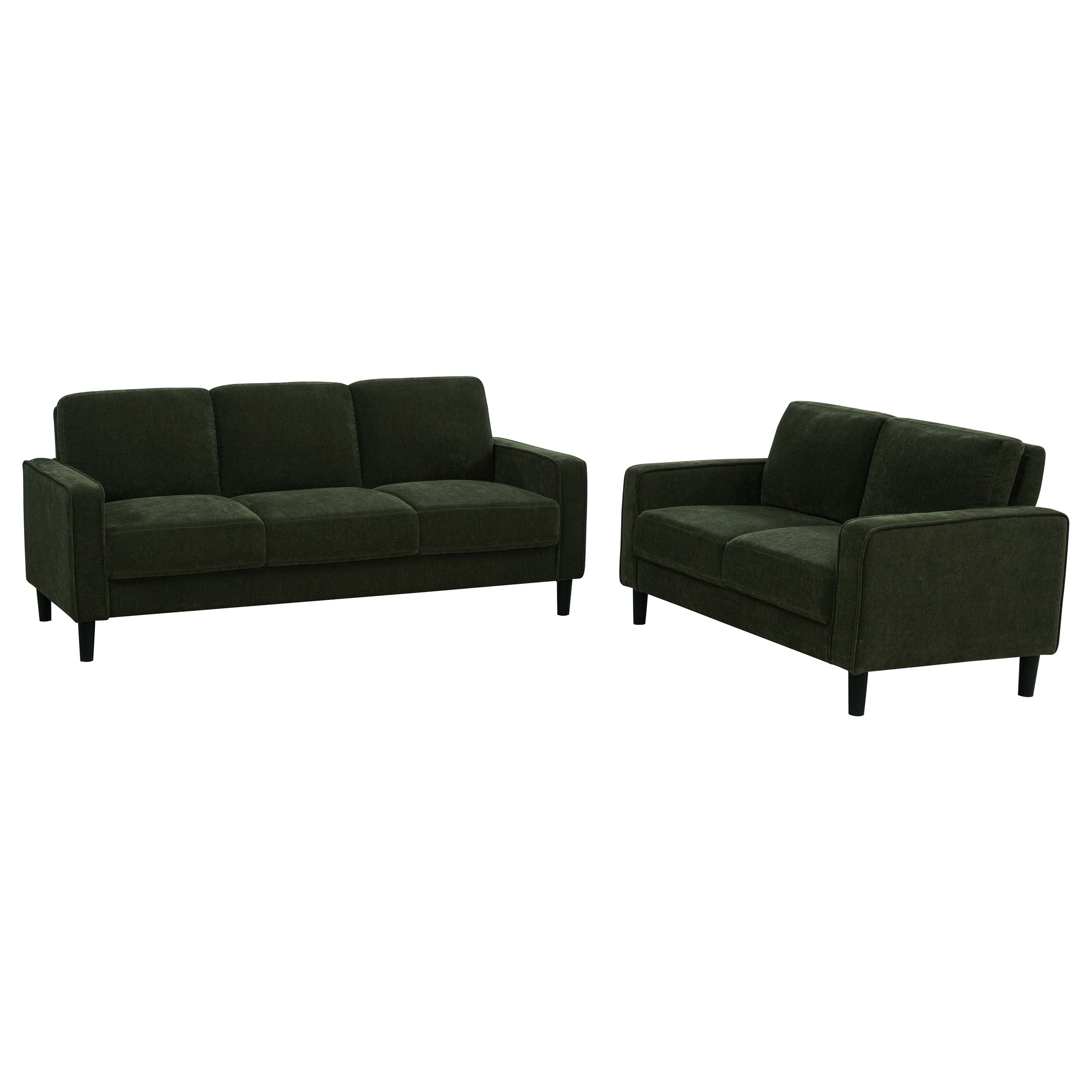 Ruth  Fabric Upholstered Track Arm Sofa Matcha Green