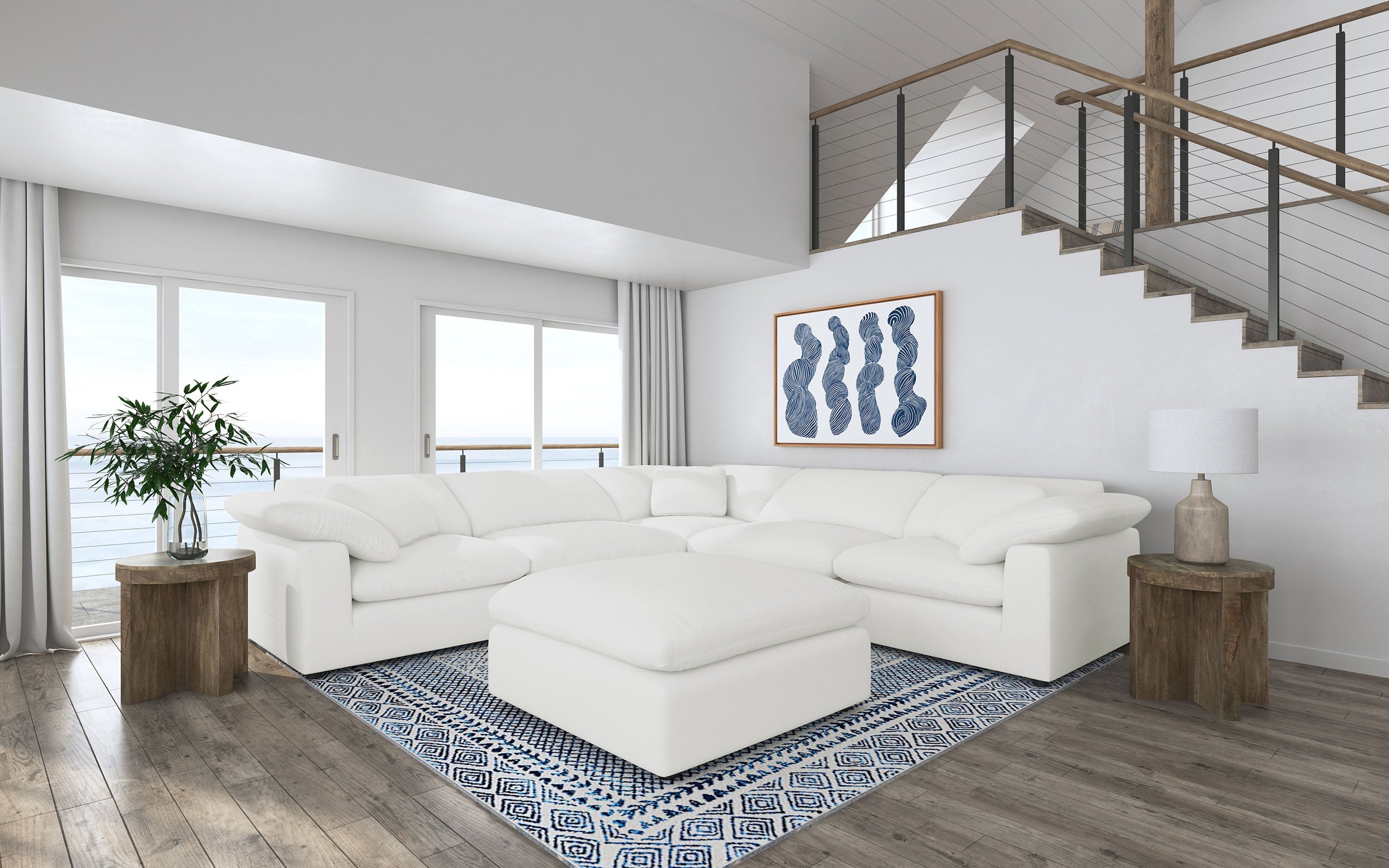 Raleigh  Boucle Upholstered Modular Sectional Grey