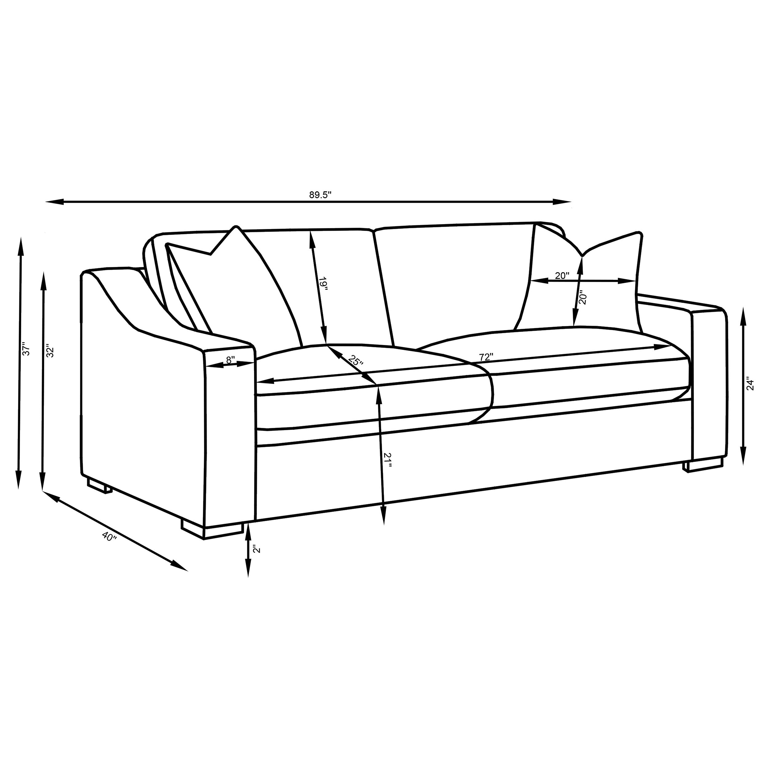 Ashlyn  Upholstered Track Arm Sofa Set Sand