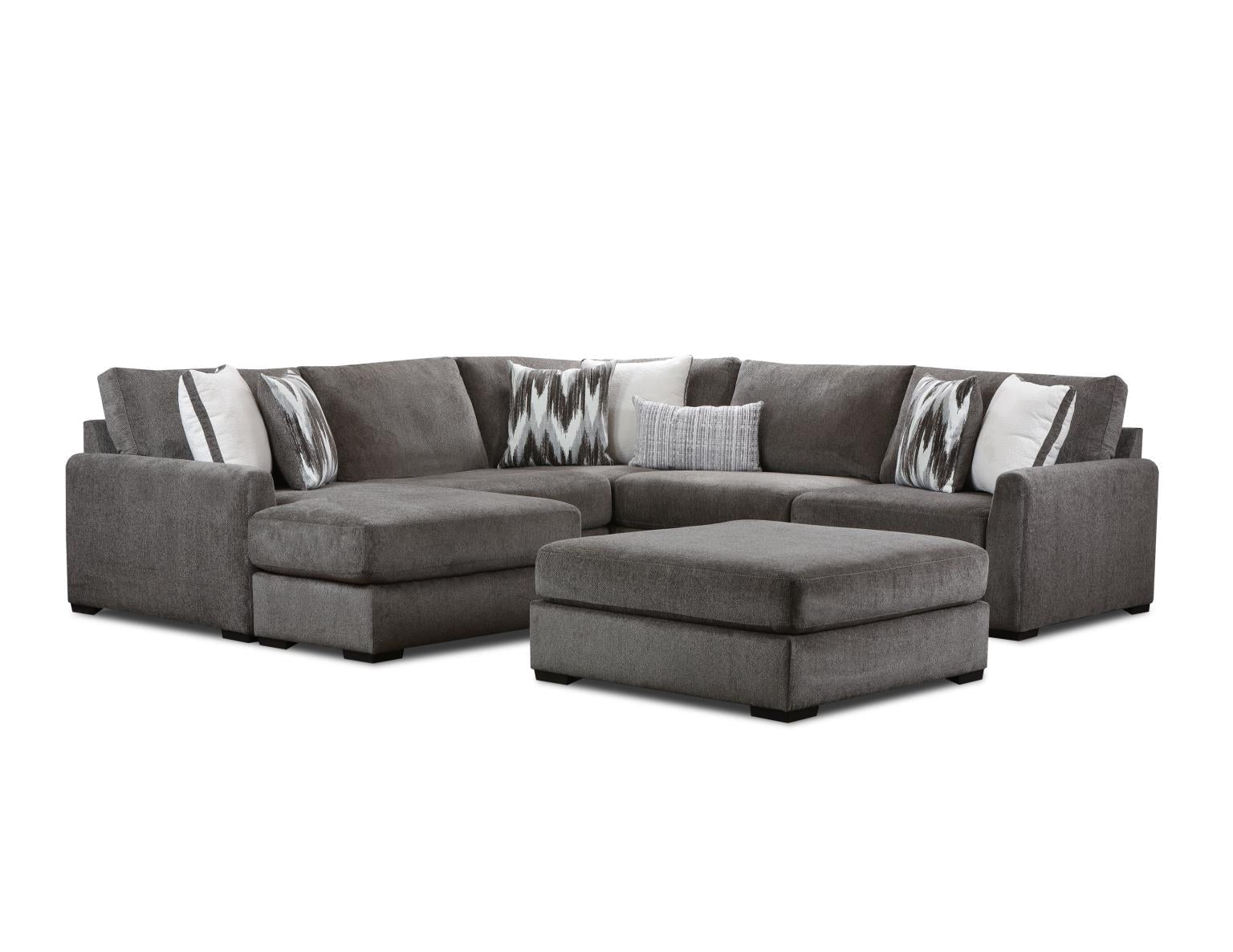 Jonas 5-Piece Slate Sectional Sofa (Ottoman not included)