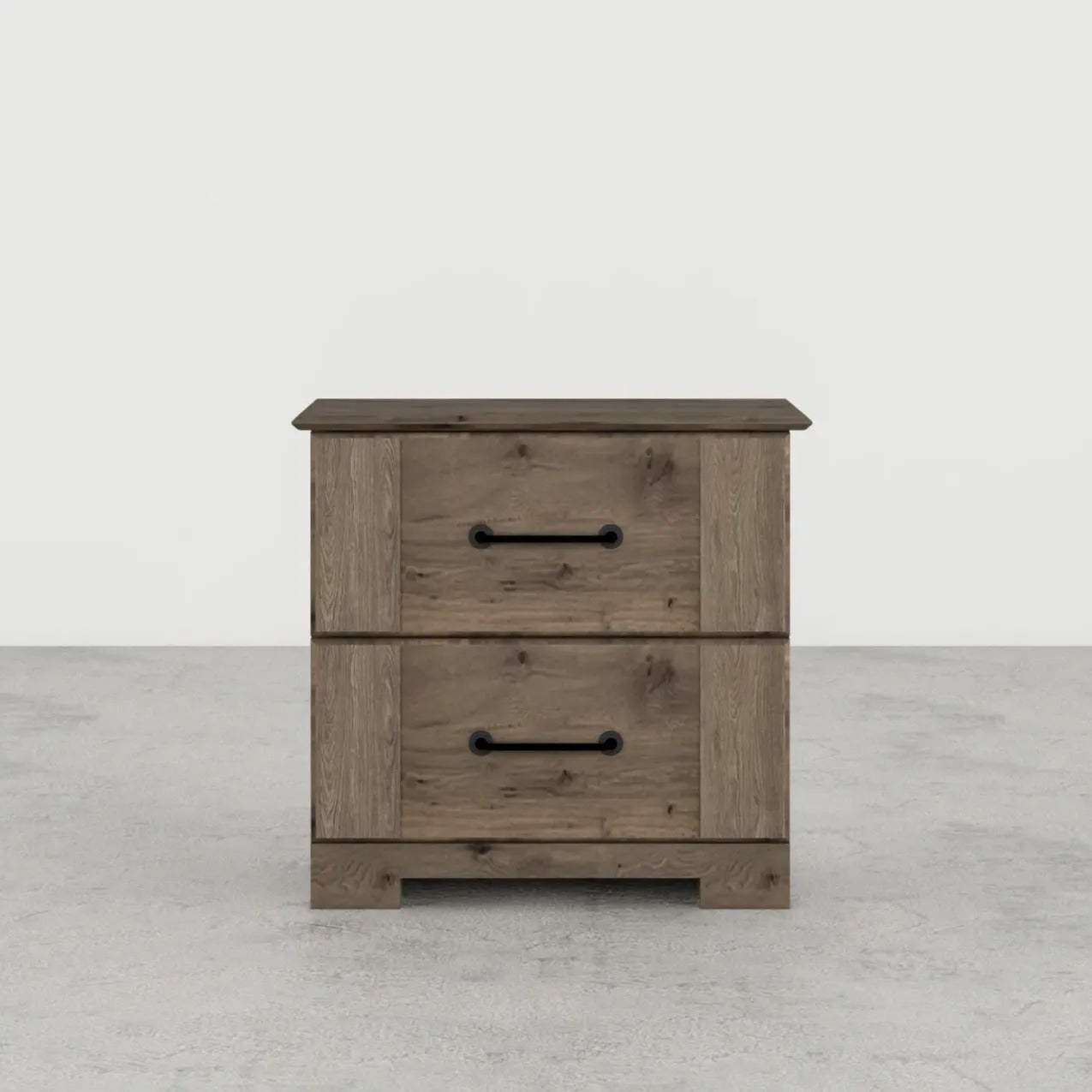2-Drawer Nightstand, Weathered Gray Ash