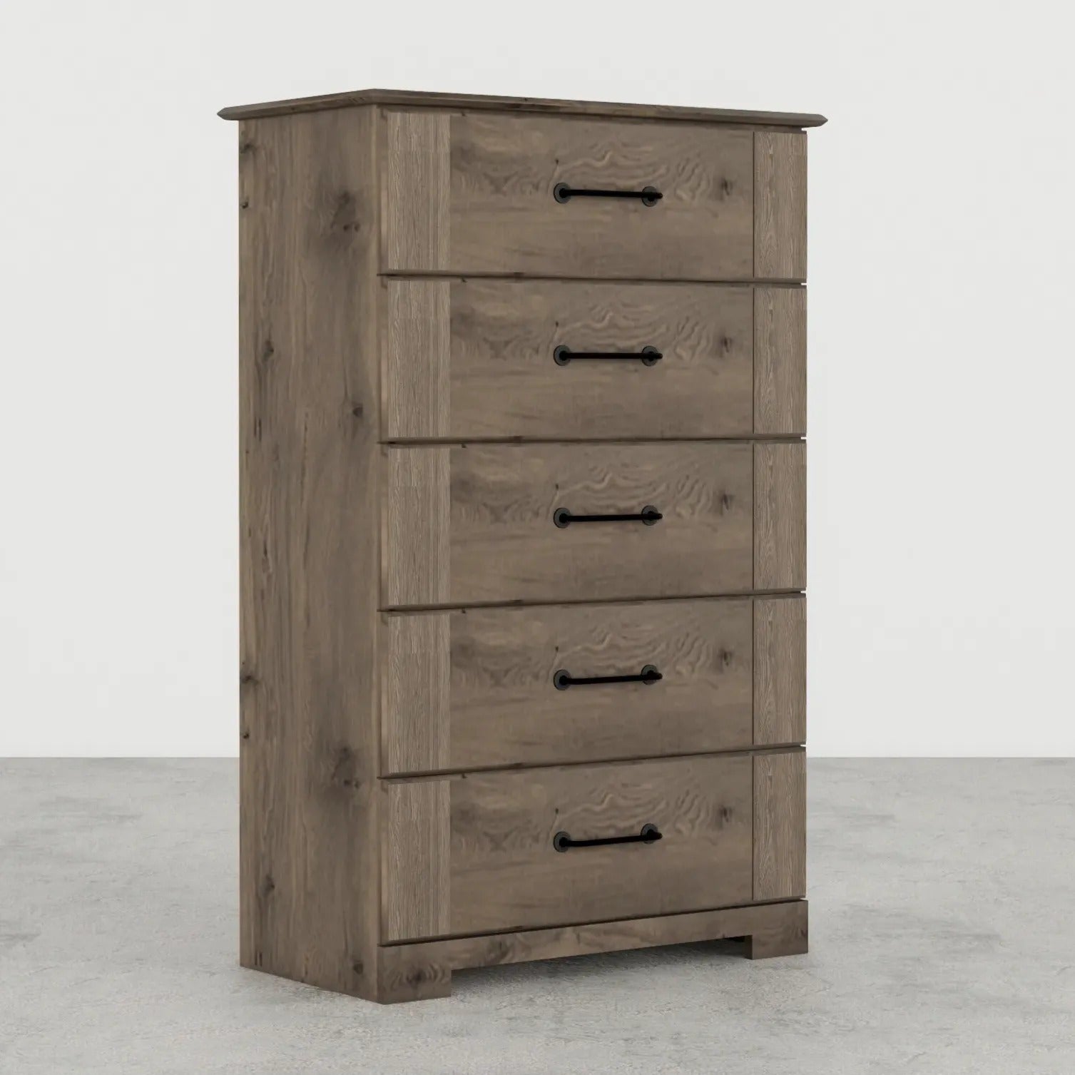 5-Drawer Chest of Drawers, Weathered Gray Ash