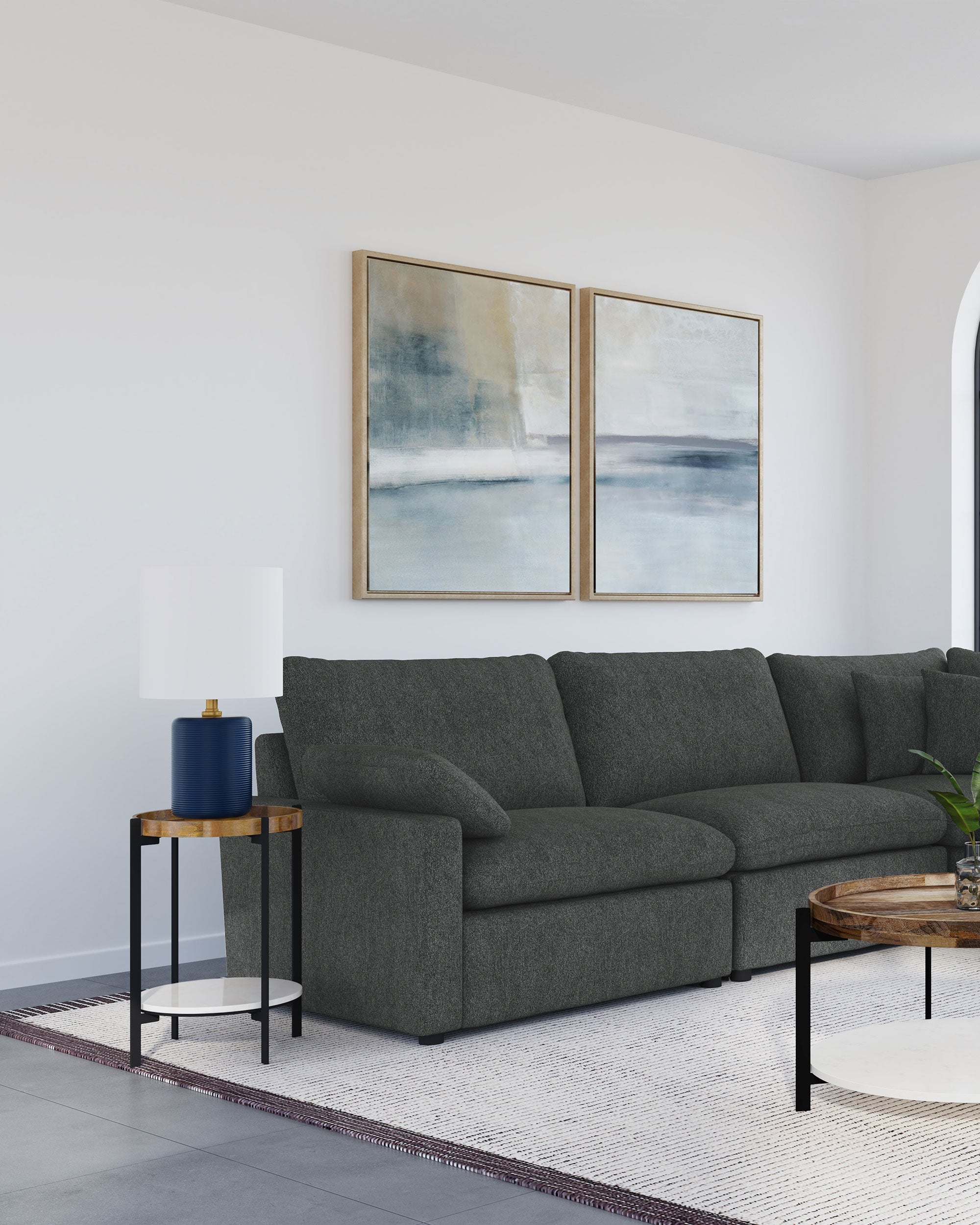 Collins Modular Power Armless Recliner Dark Grey