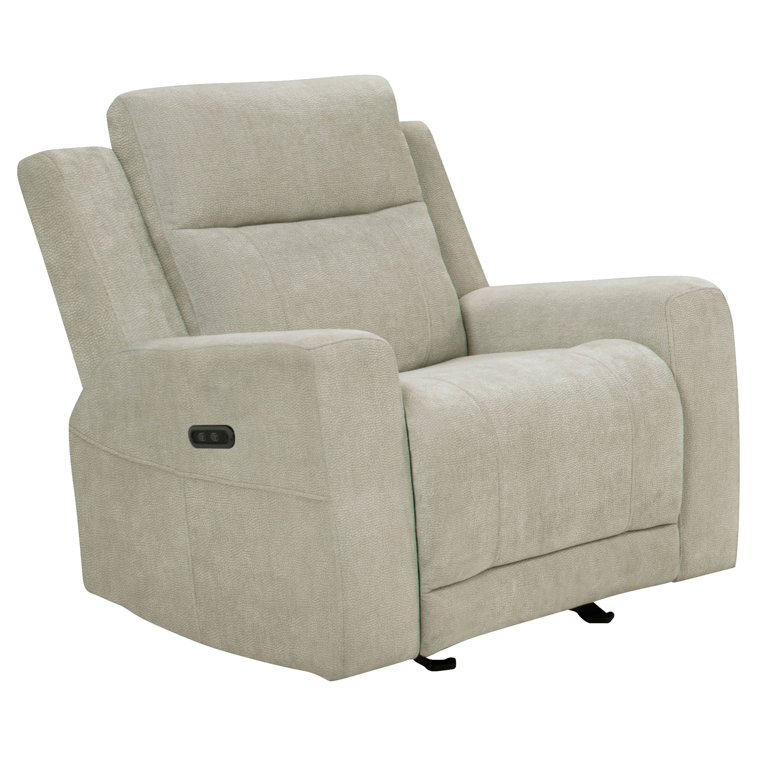 Kennett Chenille Upholstered Power Recliner Chair Ivory