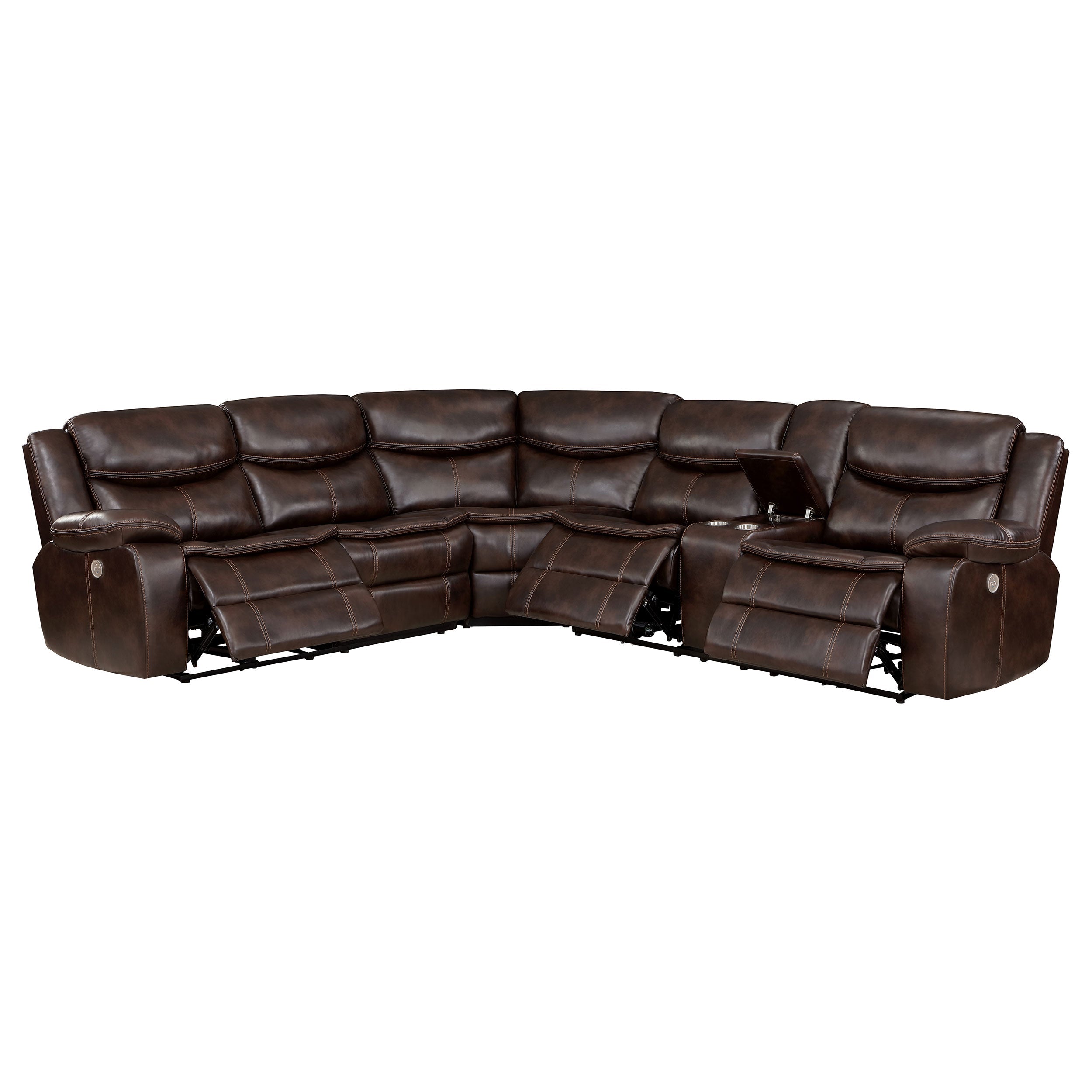 Sycamore Upholstered Power Reclining Sectional Sofa Grey