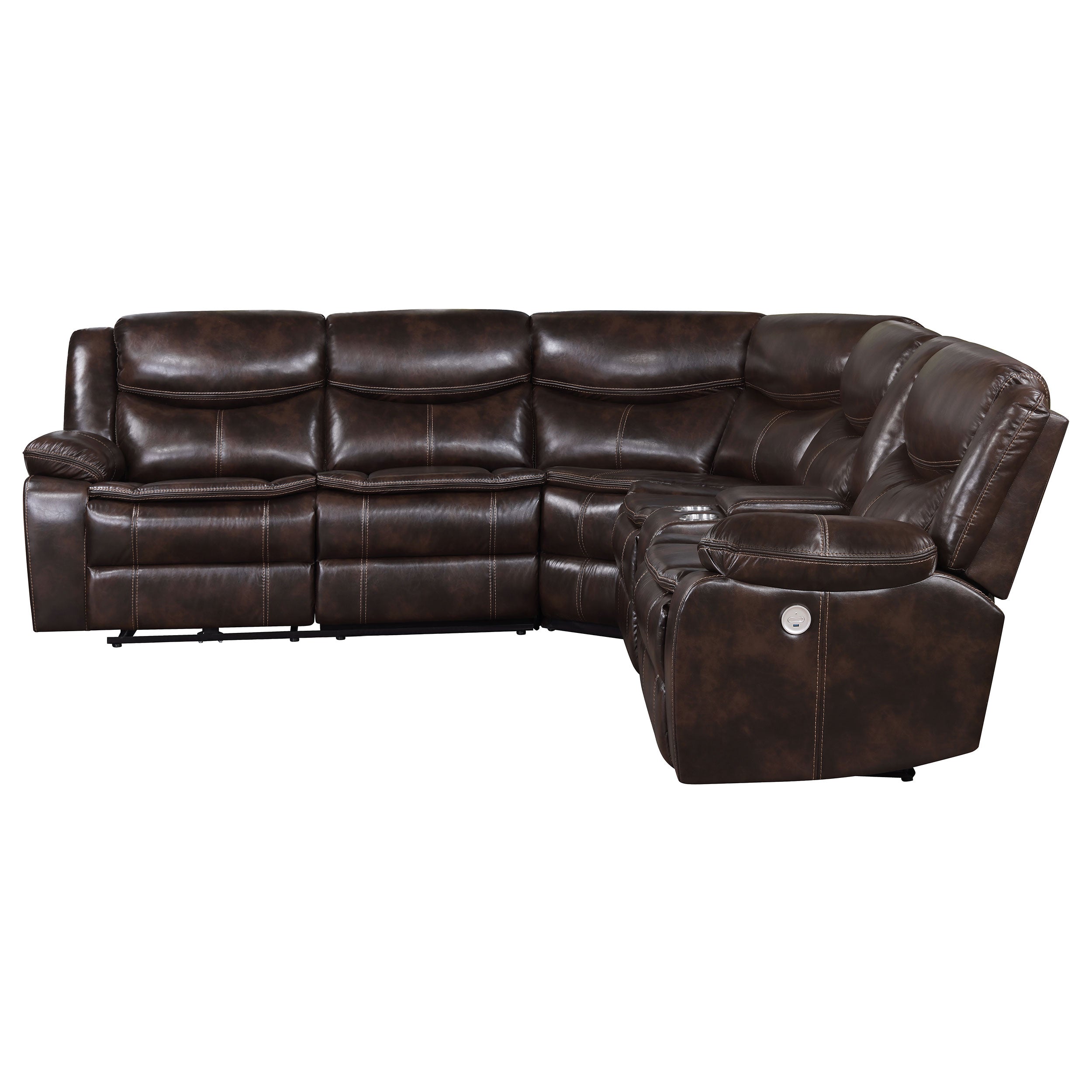 Sycamore Upholstered Power Reclining Sectional Sofa Grey