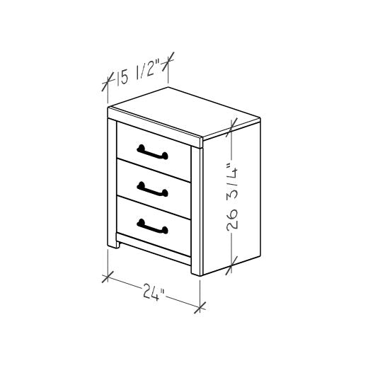 3-Drawer Nightstand