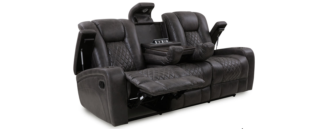 Transformer Granite Reclining Sofa and Loveseat set, Microfiber