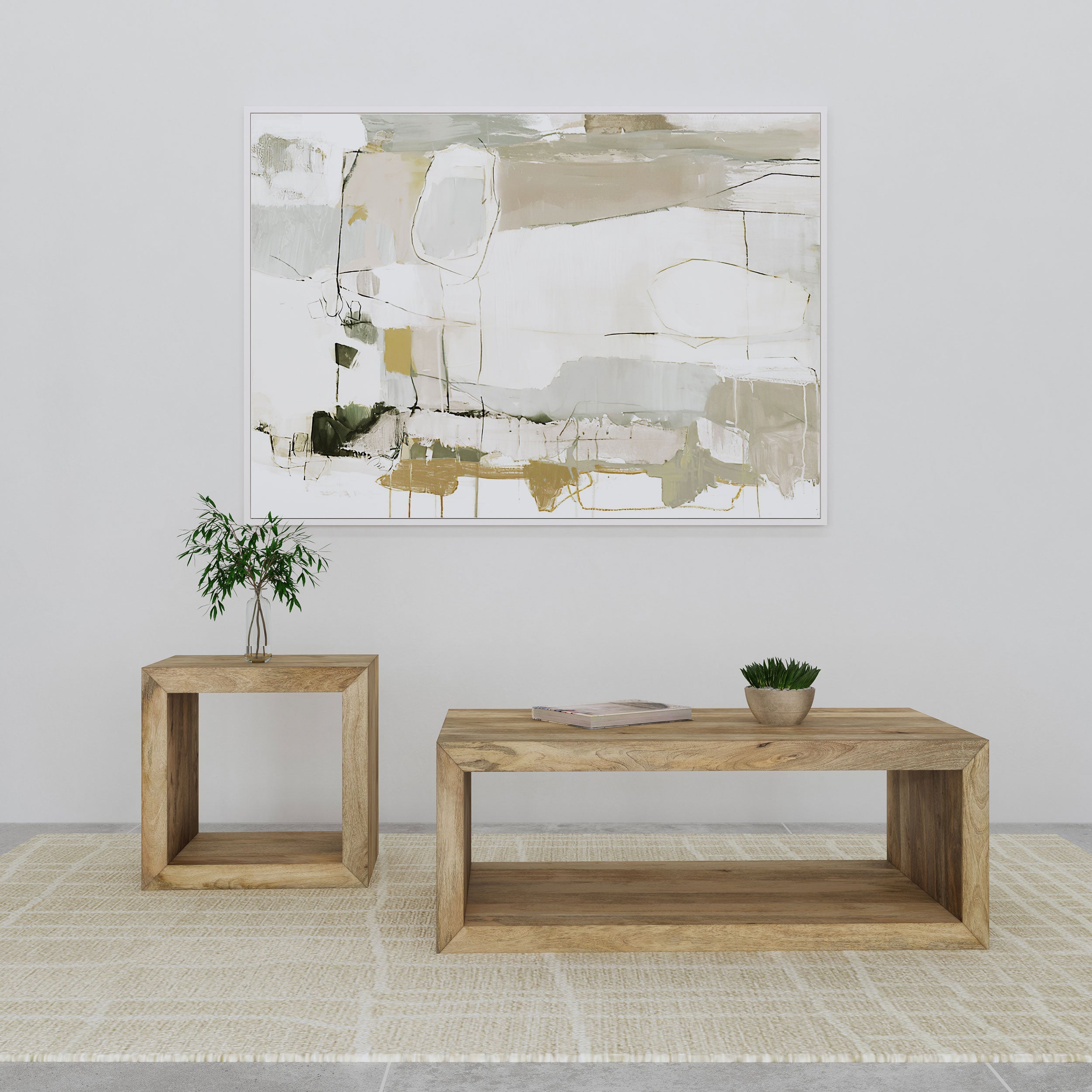 Benton Solid Mango Coffee and End Table Set Natural
