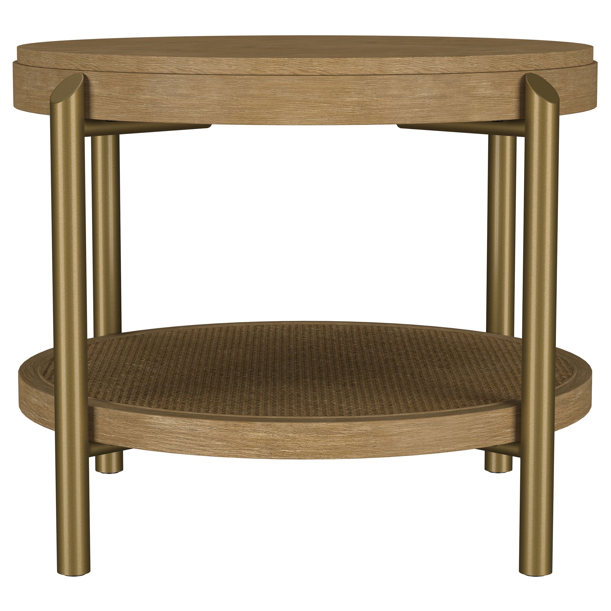 Arini Round End Side Table With Storage Shelf Black