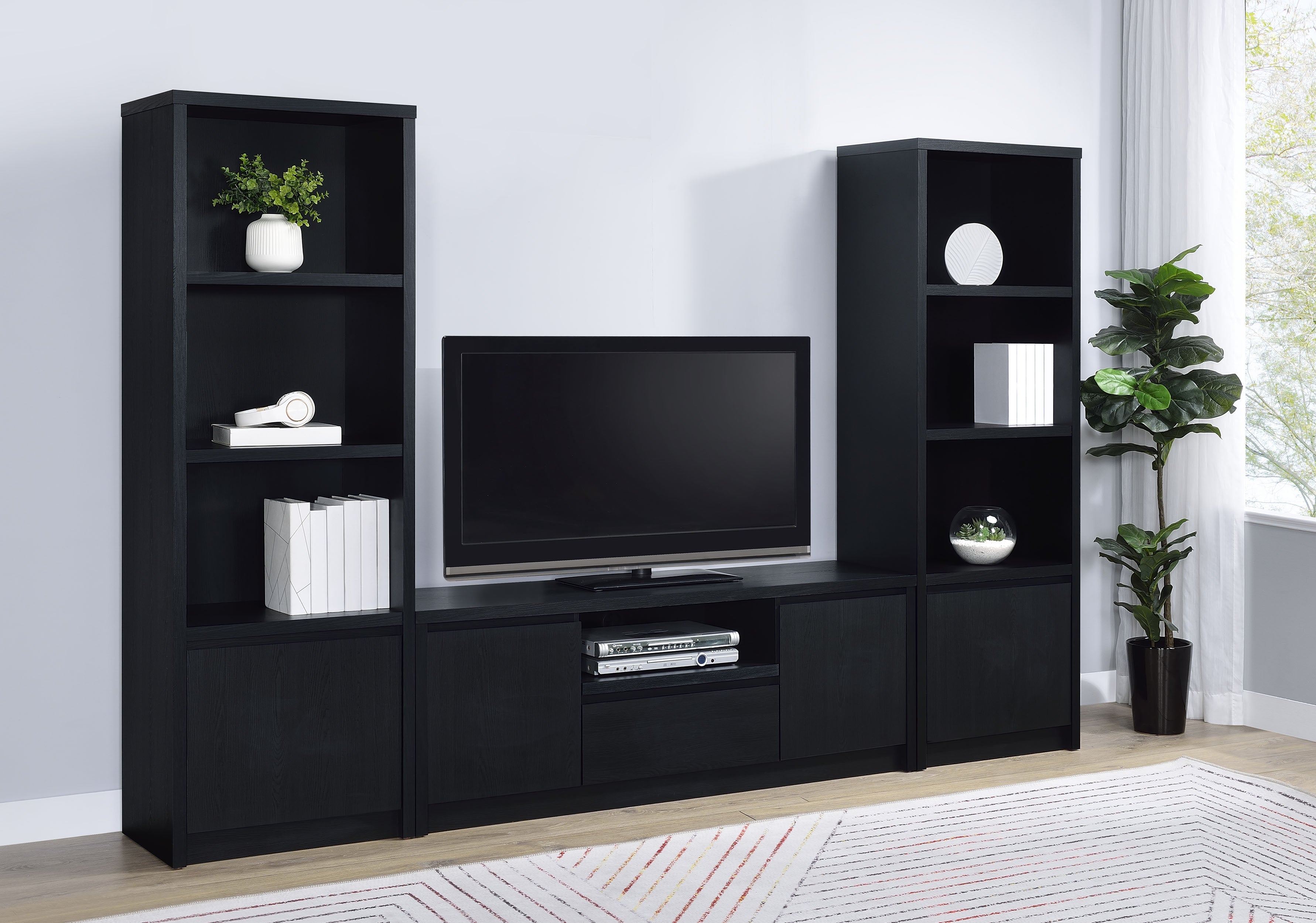 Winfield  Entertainment Center 60-inch TV Stand Black