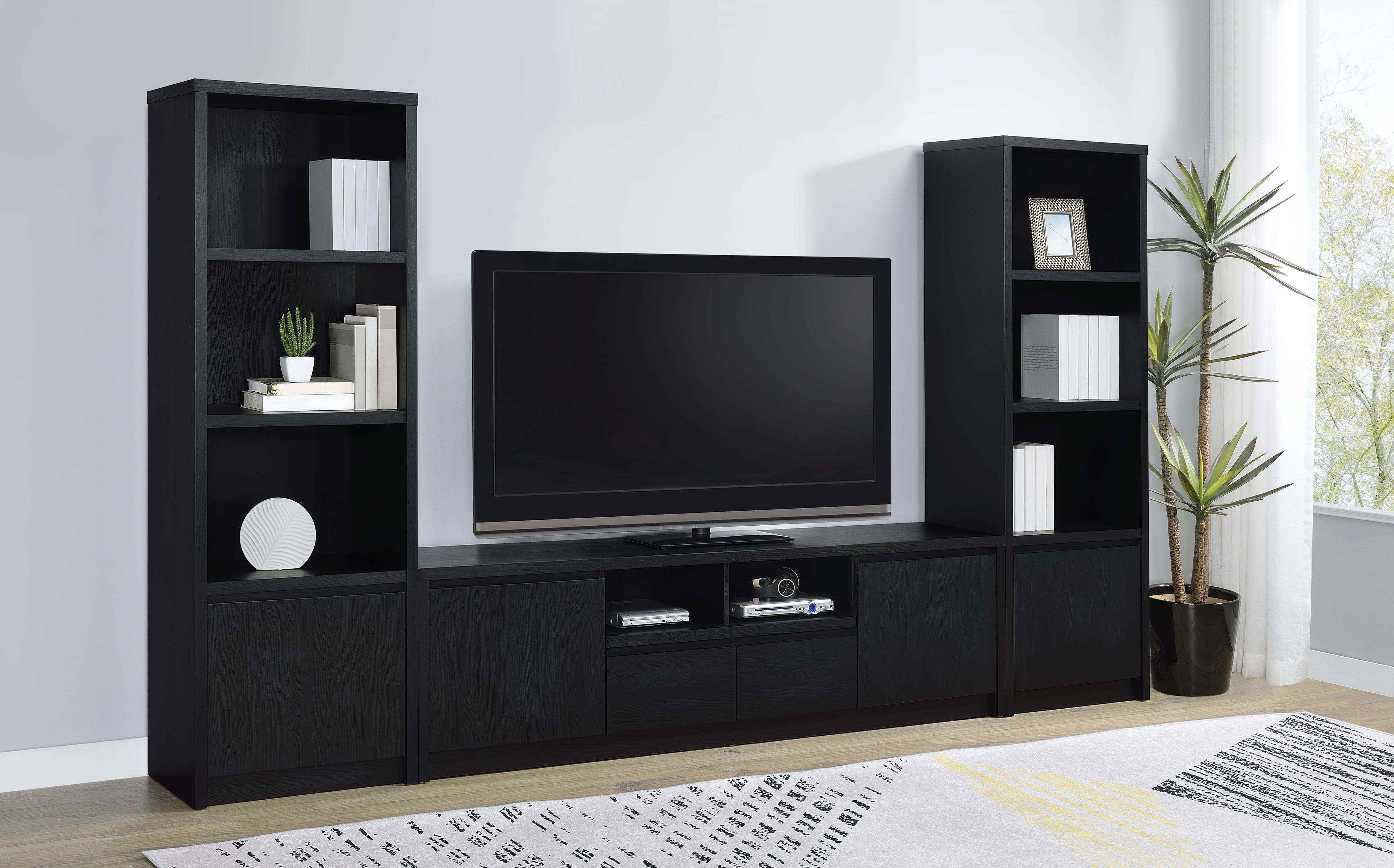 Winfield  Entertainment Center 78-inch TV Stand Black