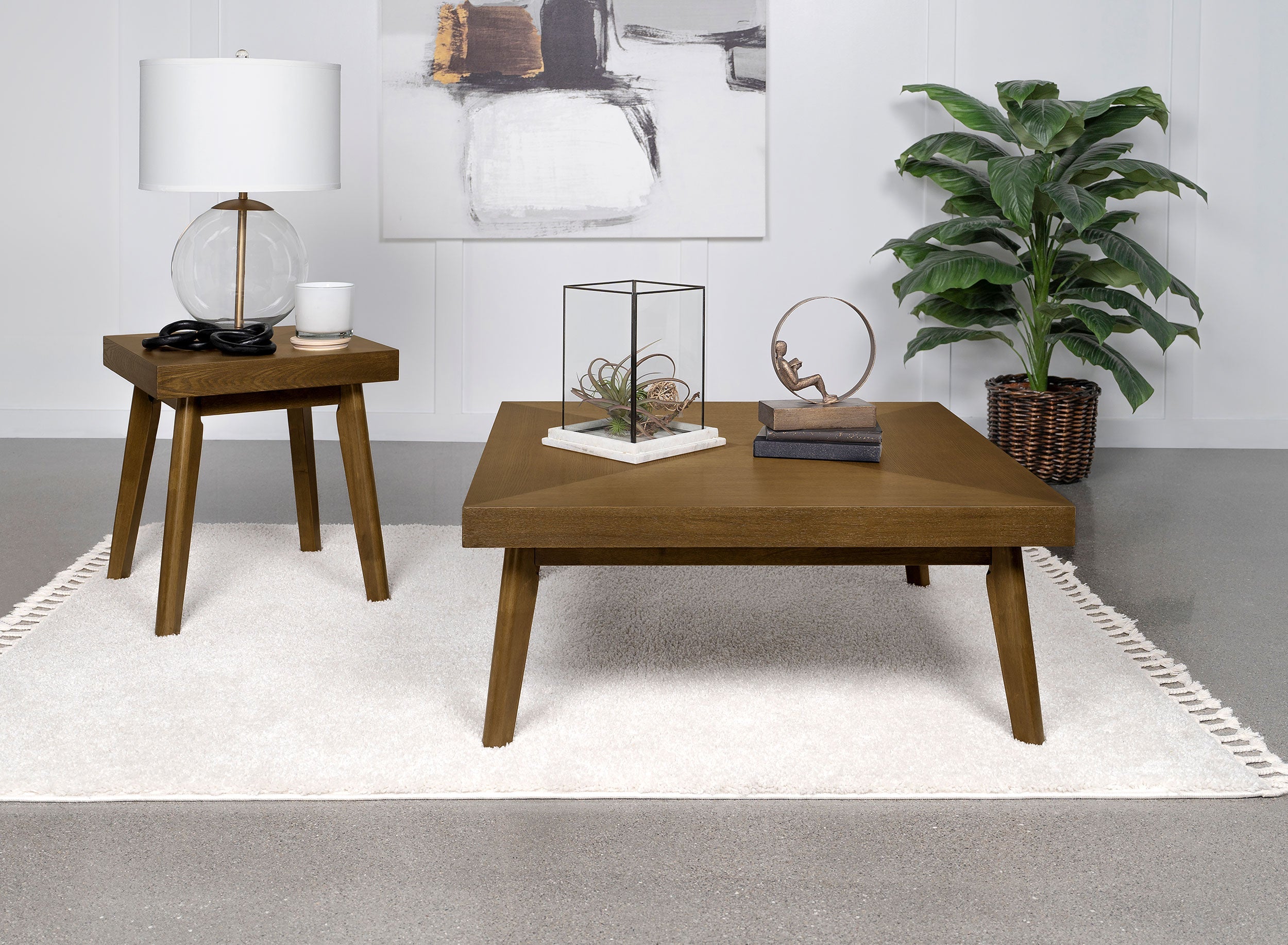 Westerly  Square Coffee and End Table Set Walnut