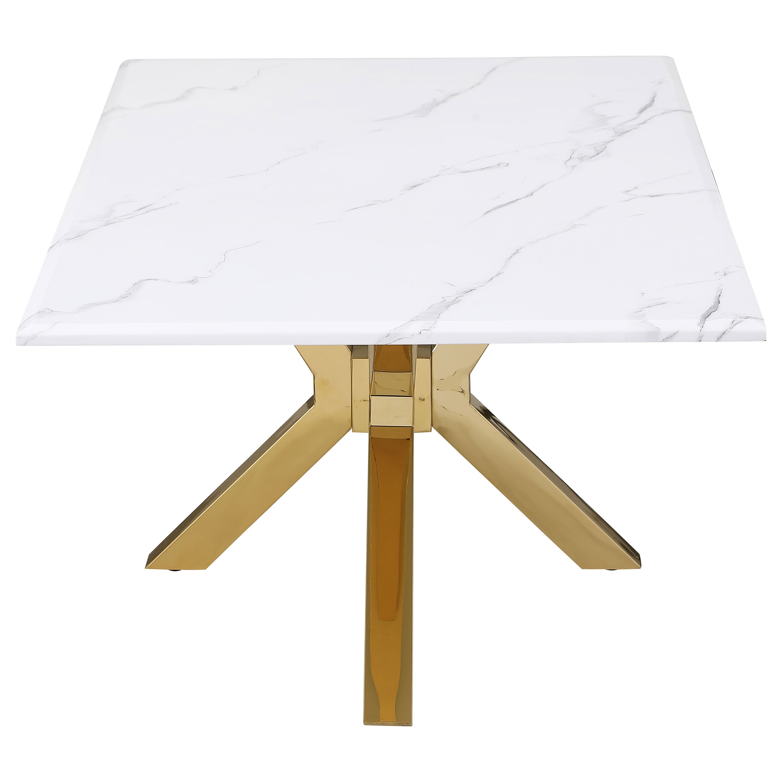 Visalia  Faux Marble Coffee and End Table Set White