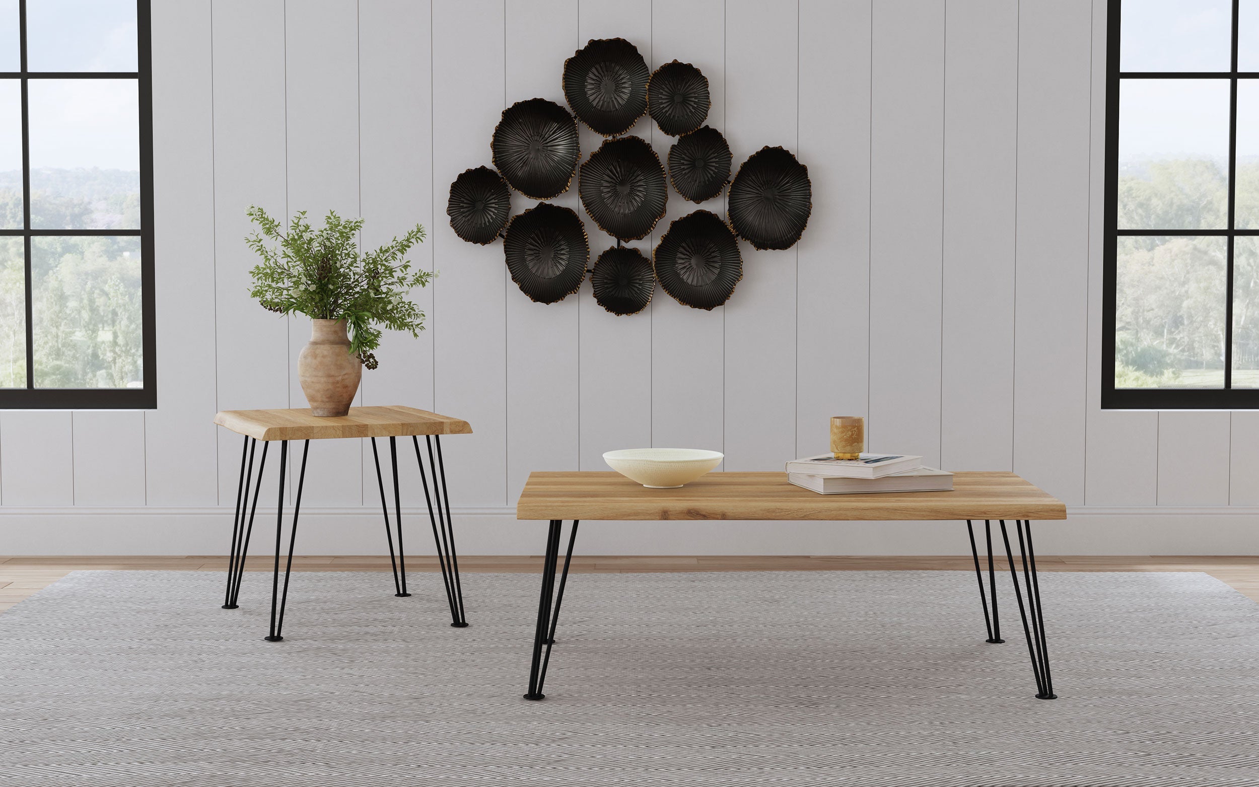 Zander  Rectangular Coffee and End Table Set Natural