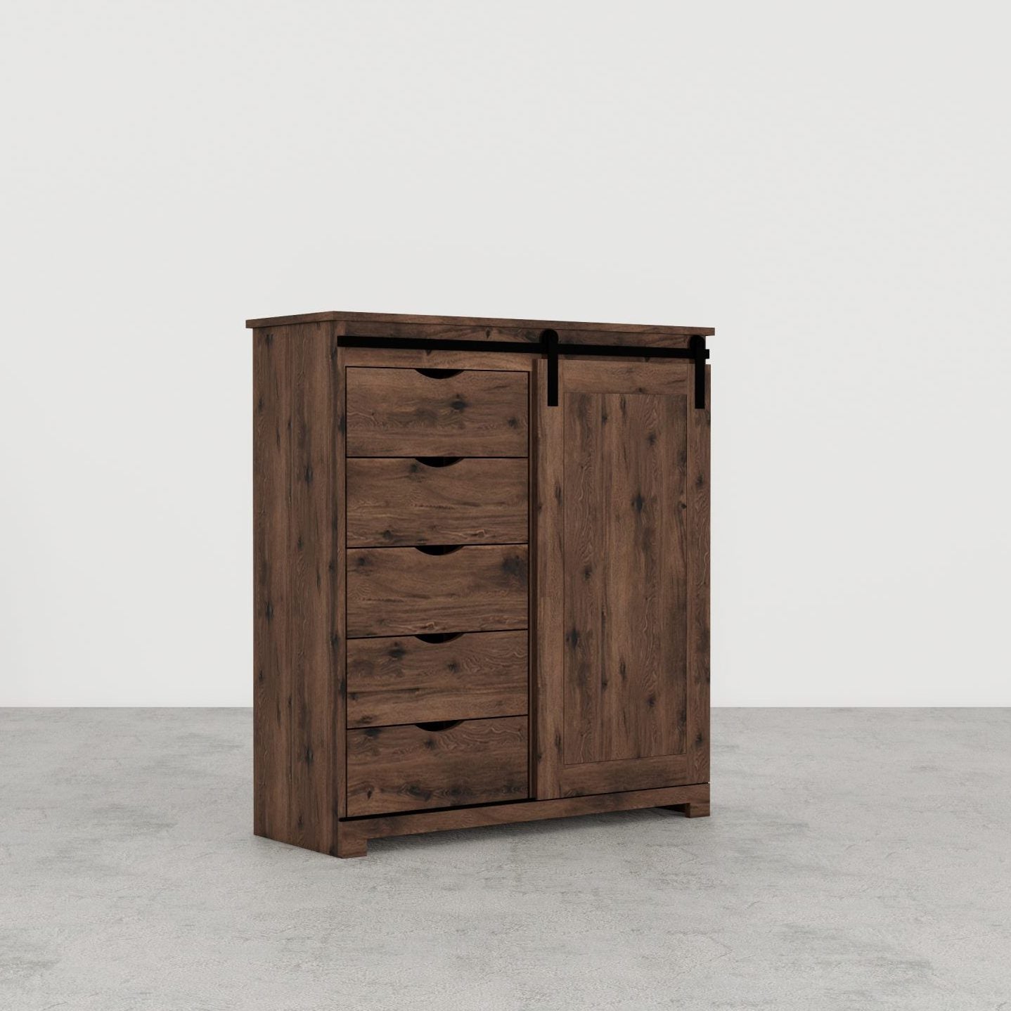 5-Drawer Chest with Barn Door