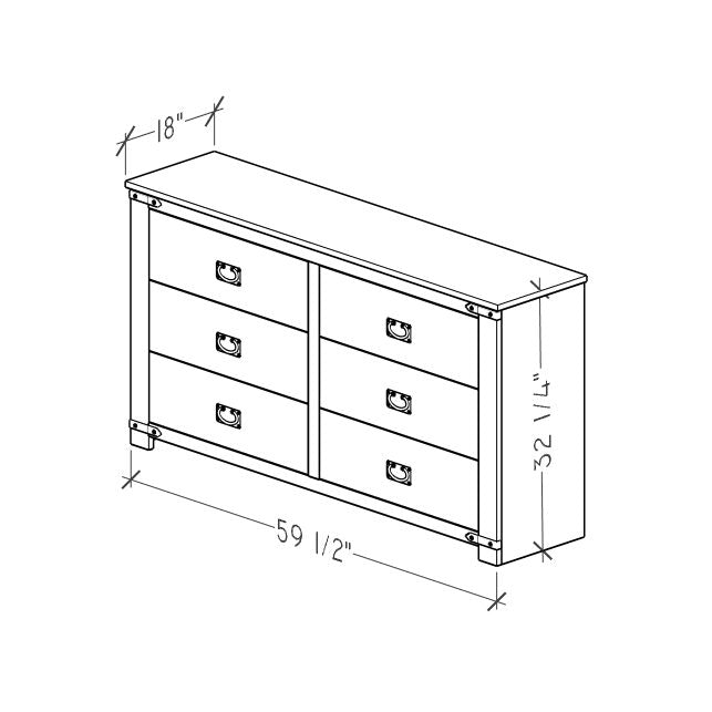 6-Drawer Dresser, Aspen Oak