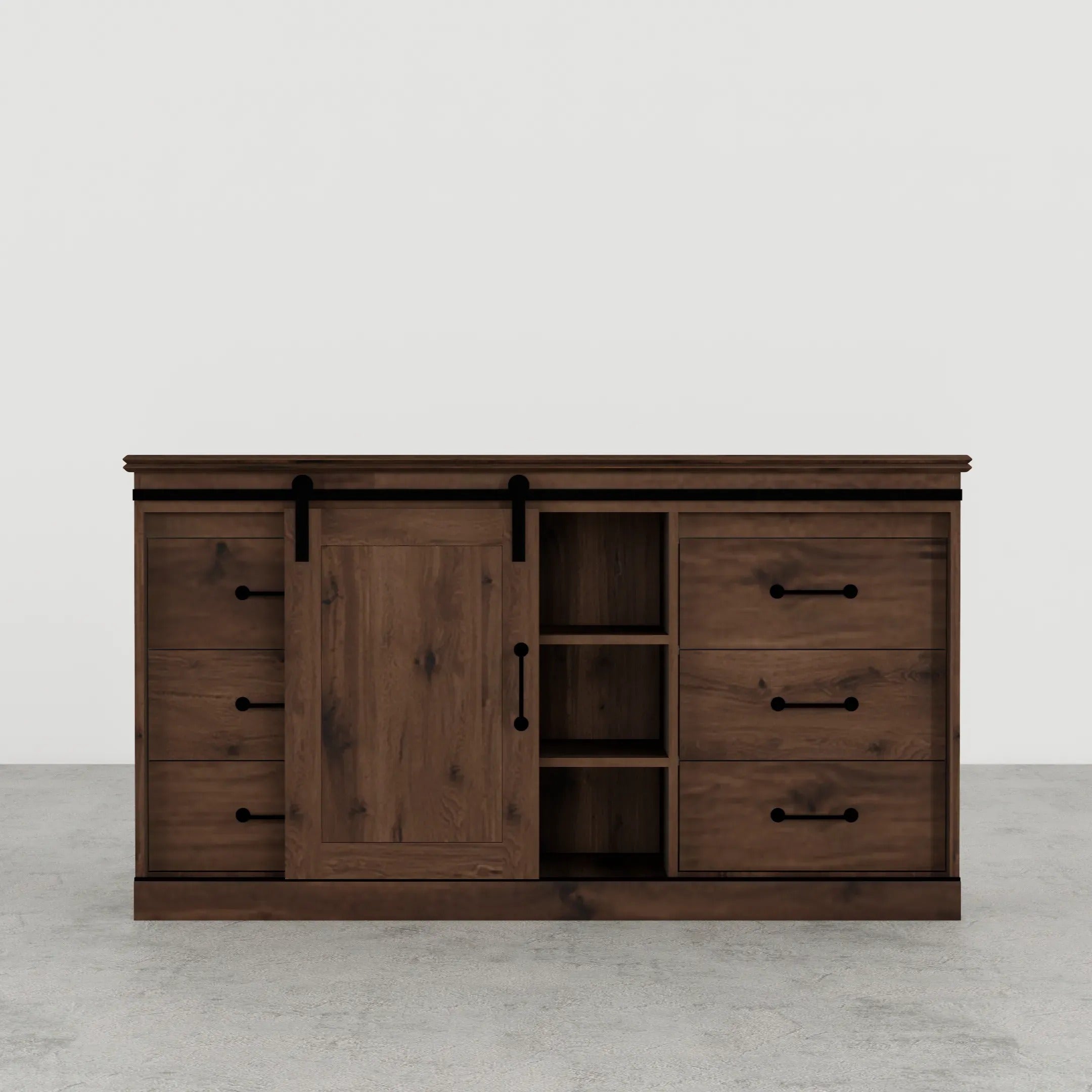 6-Drawer Dresser with Barn Door