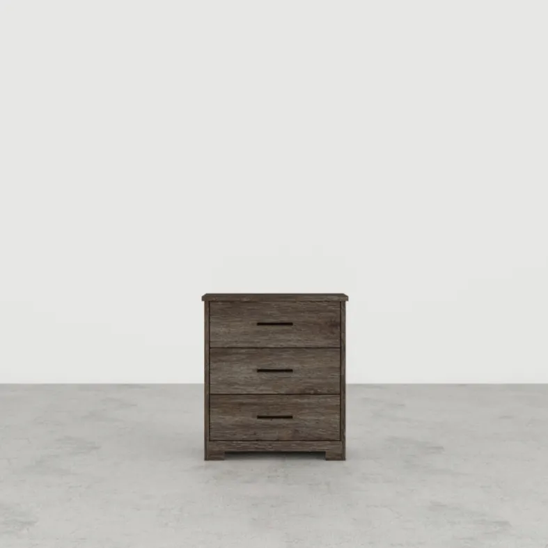 3-Drawer Nightstand, Union Oak
