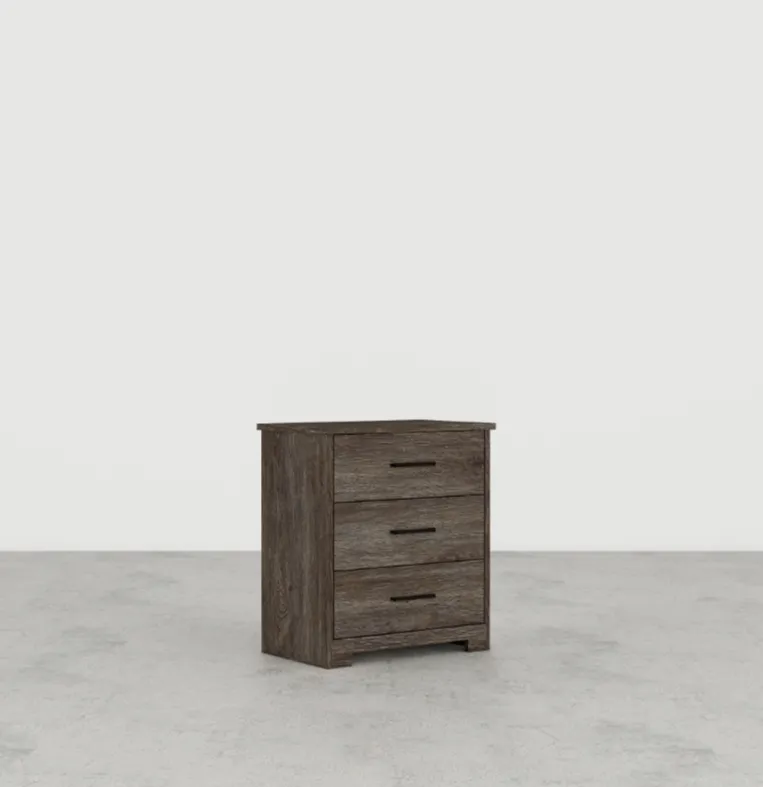 3-Drawer Nightstand, Union Oak