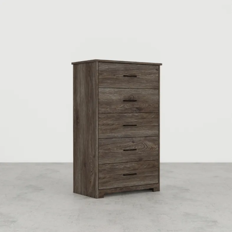 5-Drawer Chest of Drawers, Union Oak