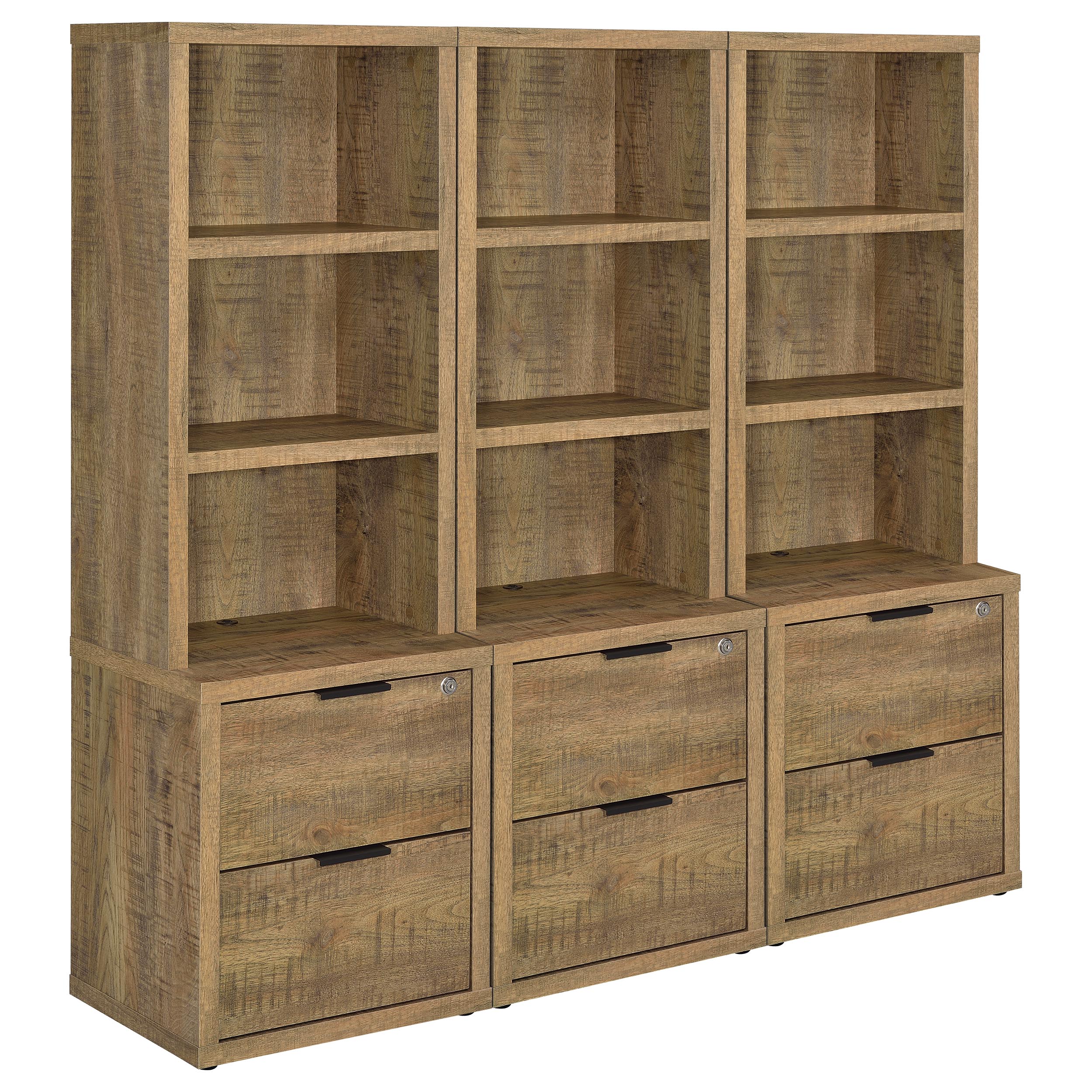Westpark 3-piece Wall Unit Bookcase Set with USB