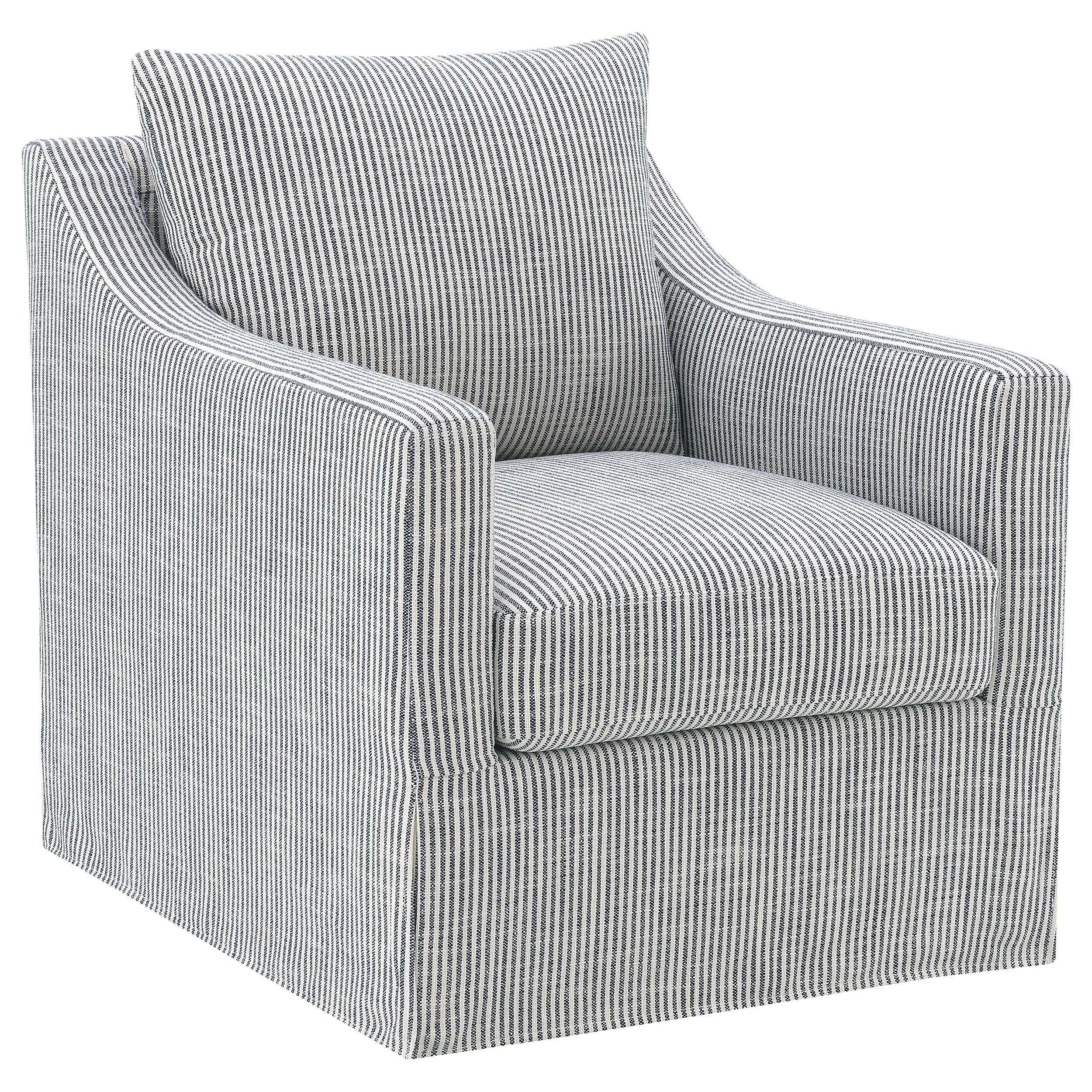 Winter Upholstered Sloped Arm Accent Swivel Chair Beige