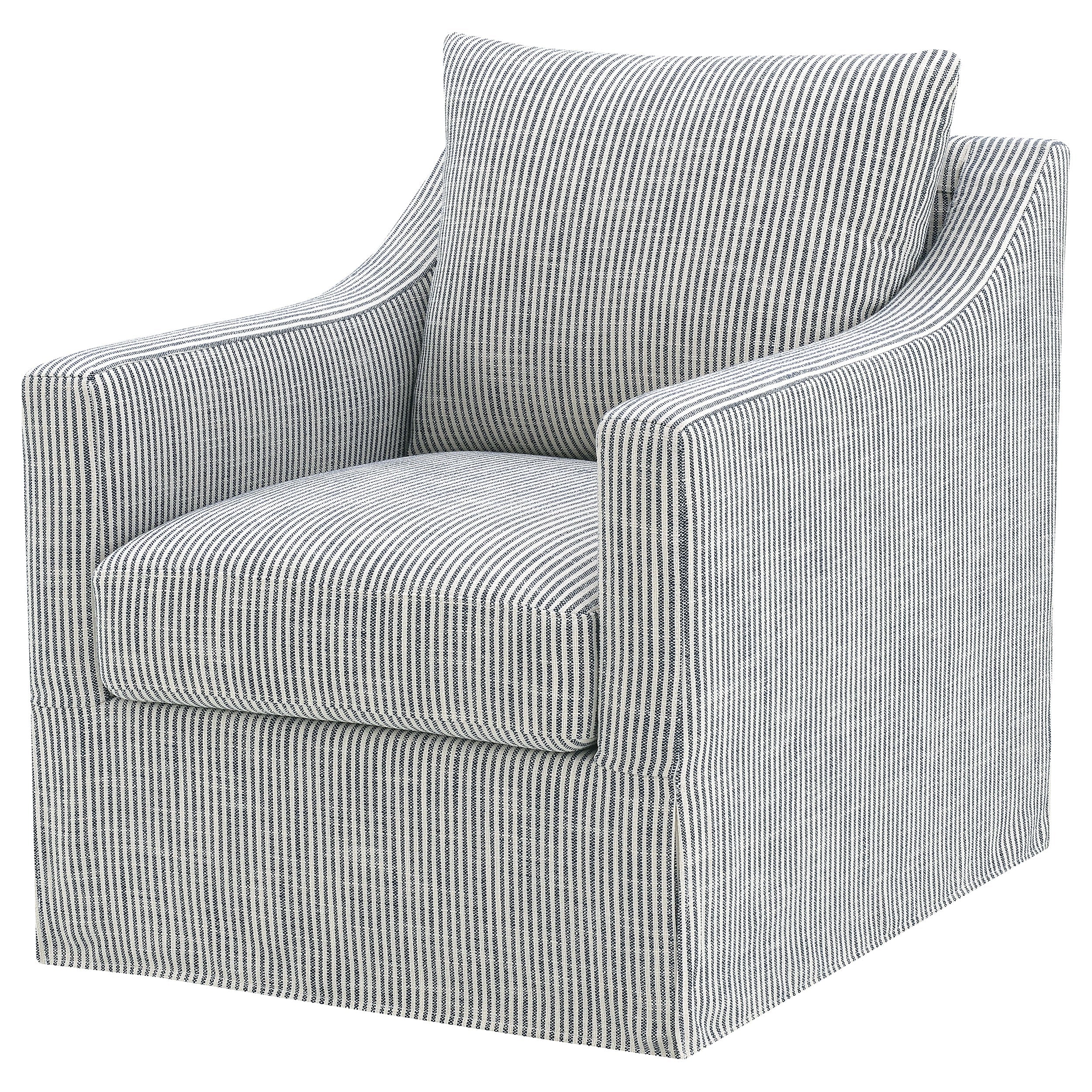 Winter Upholstered Sloped Arm Accent Swivel Chair Beige
