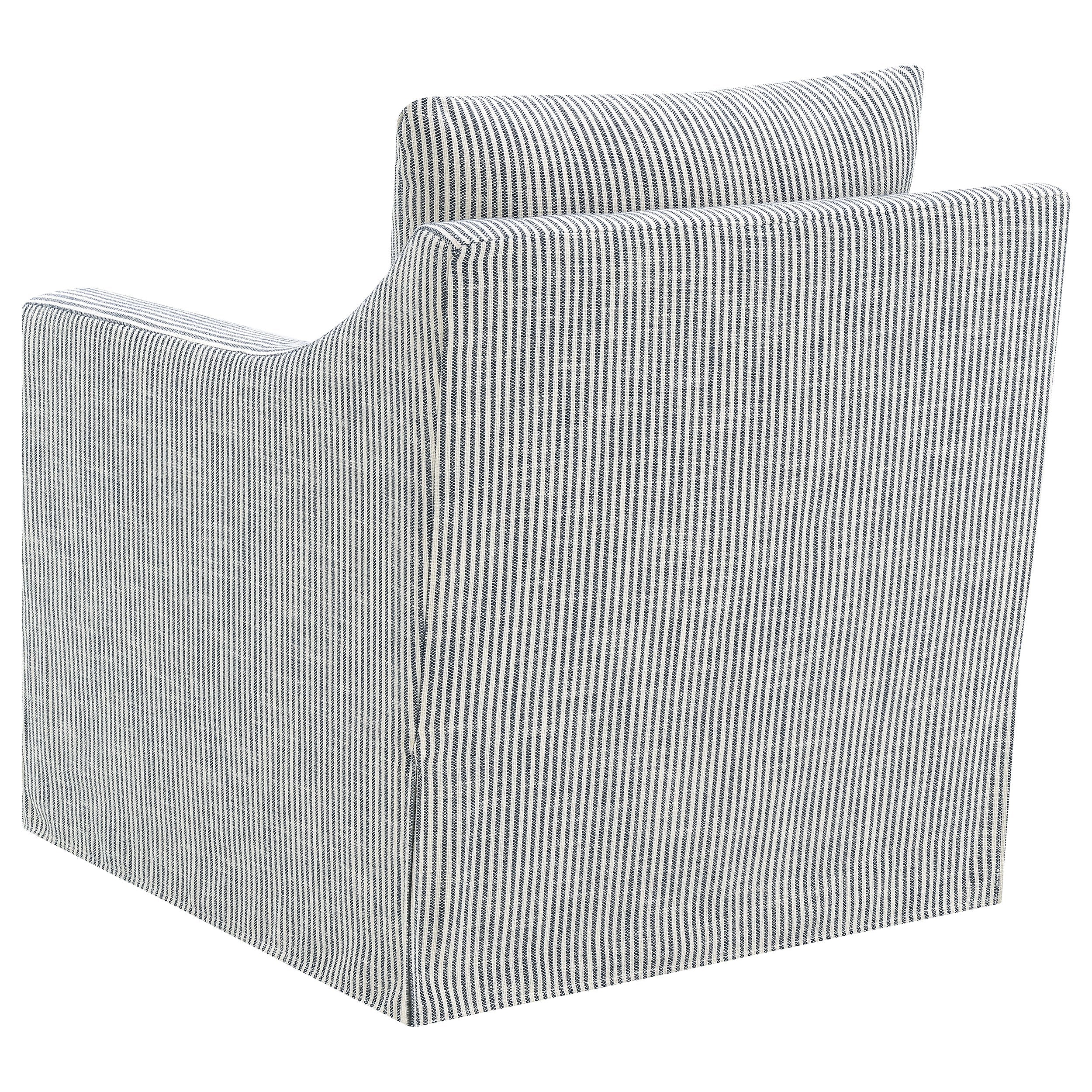 Winter Upholstered Sloped Arm Accent Swivel Chair Beige