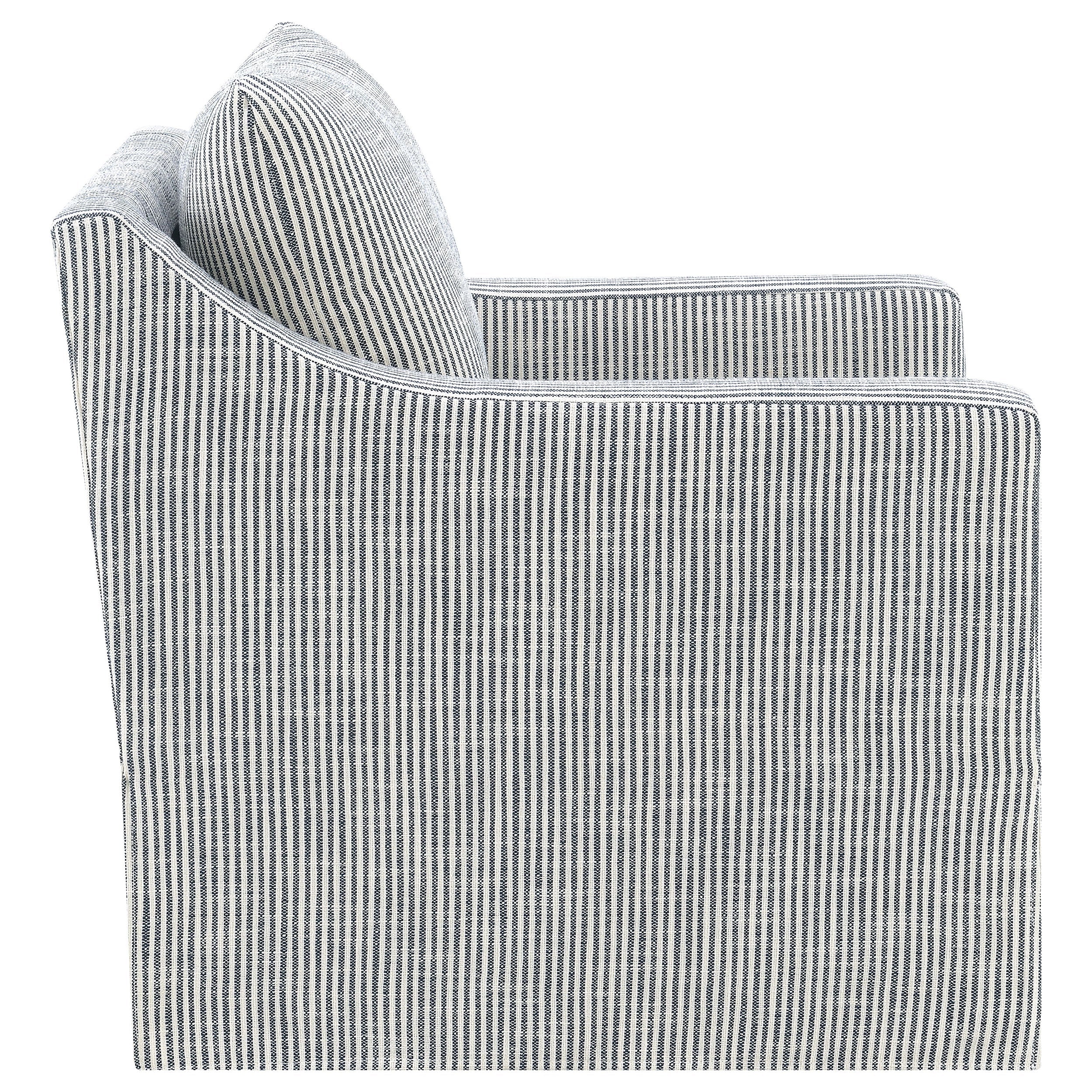 Winter Upholstered Sloped Arm Accent Swivel Chair Beige