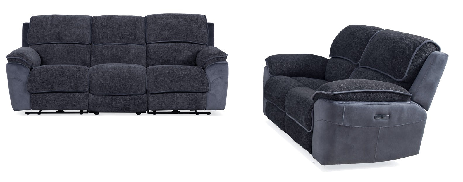 Paris Phantom Ink Power Reclining Sofa and Loveseat Set