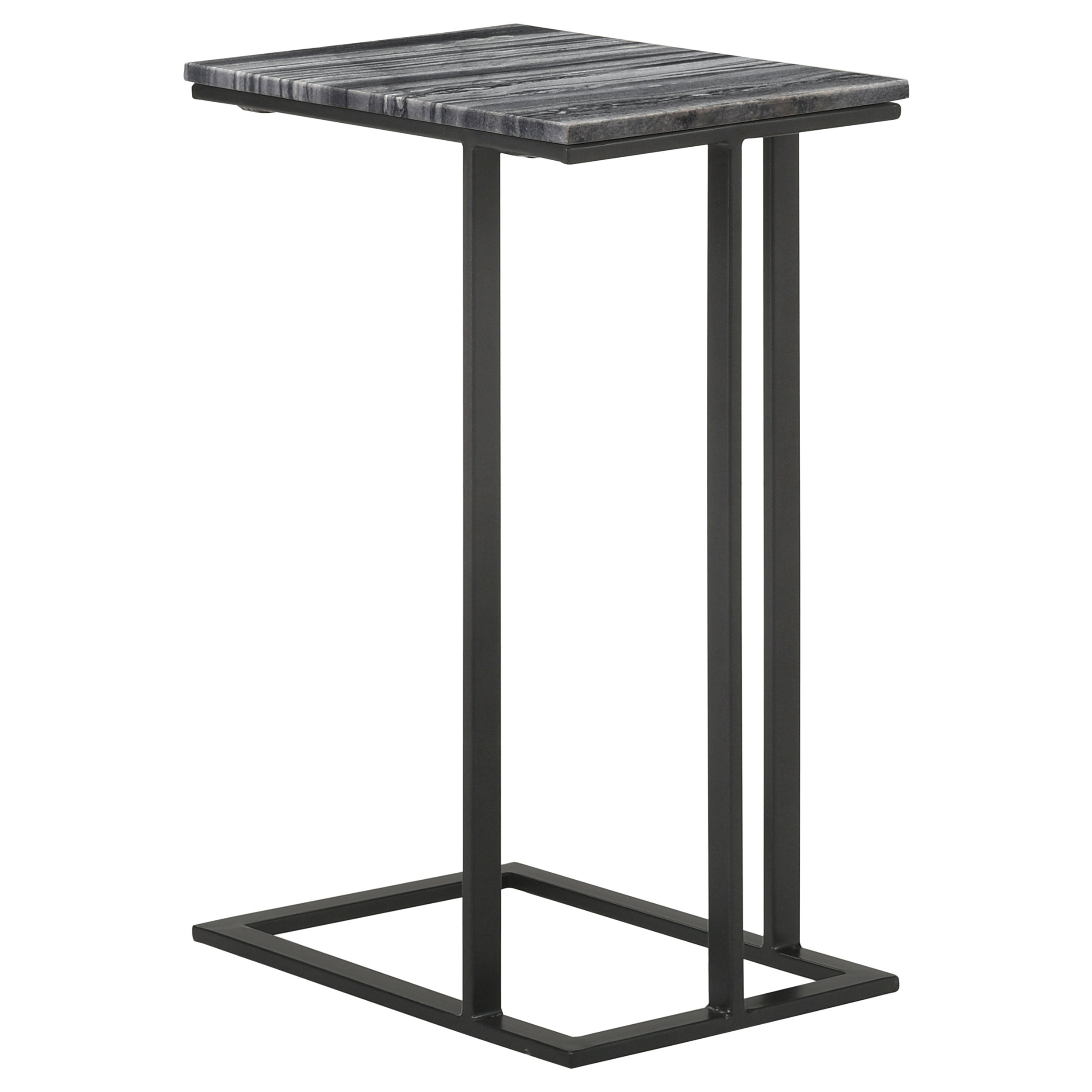 Vicente Marble Top C-Shaped Sofa Side Table Green