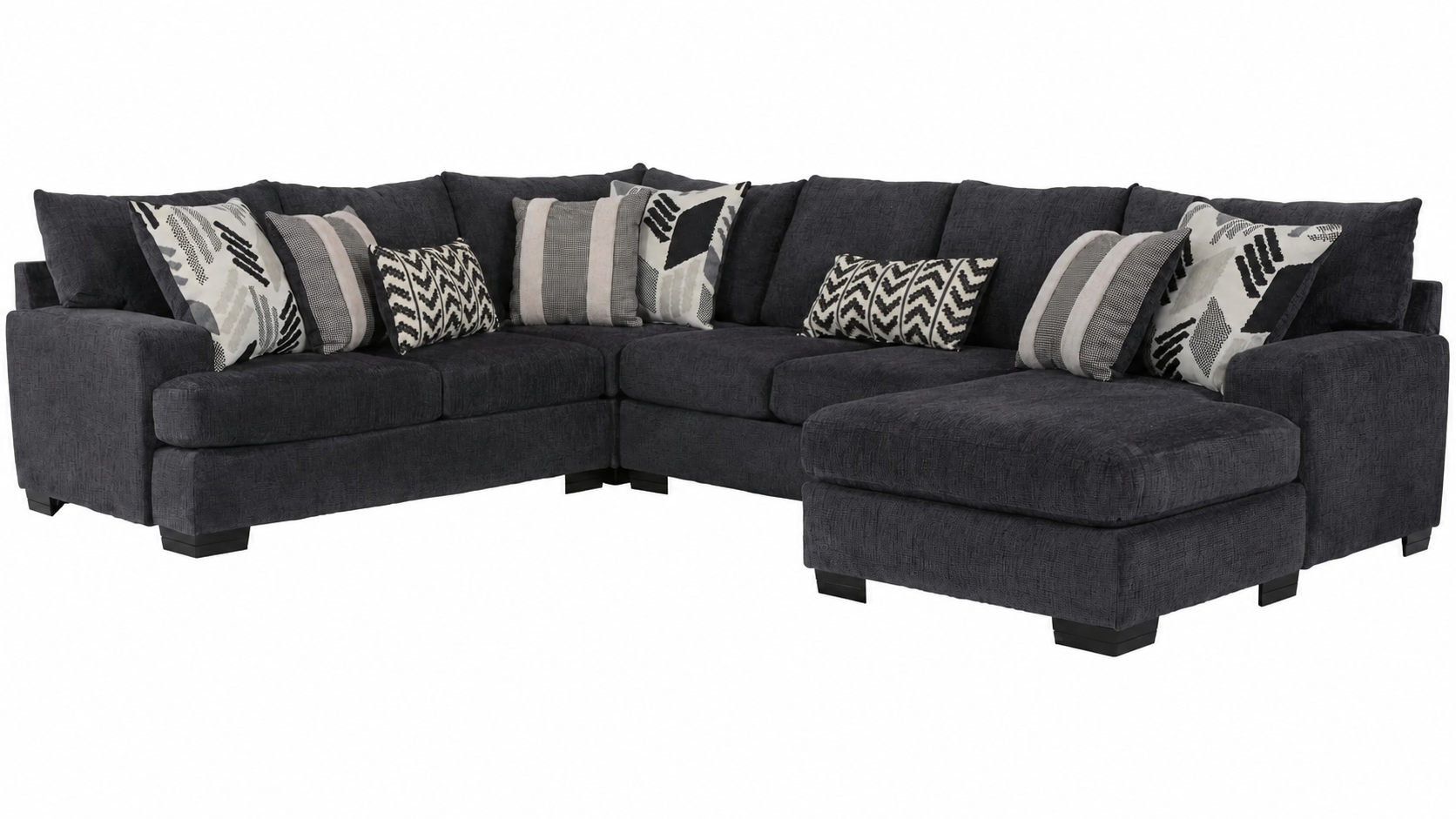 Clash Charcoal Sectional Sofa