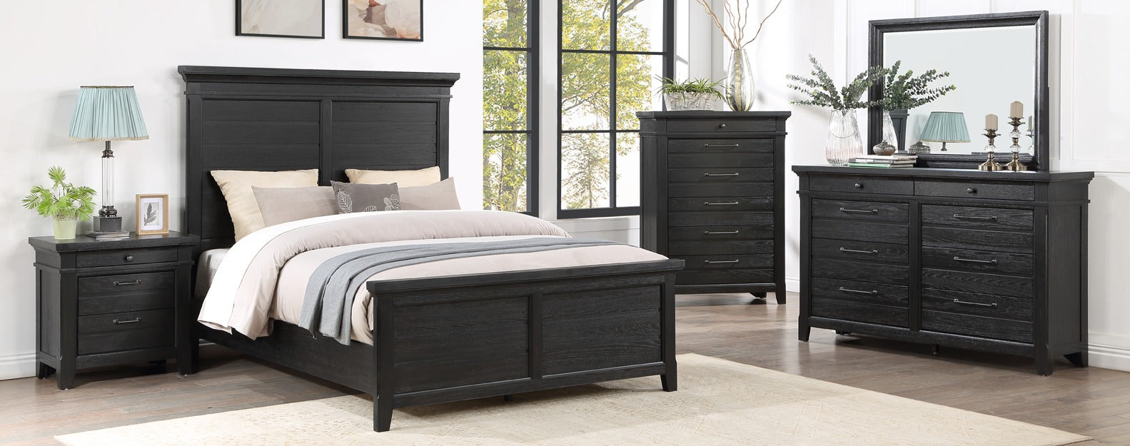 Hollis Black 4-Piece Bedroom Set