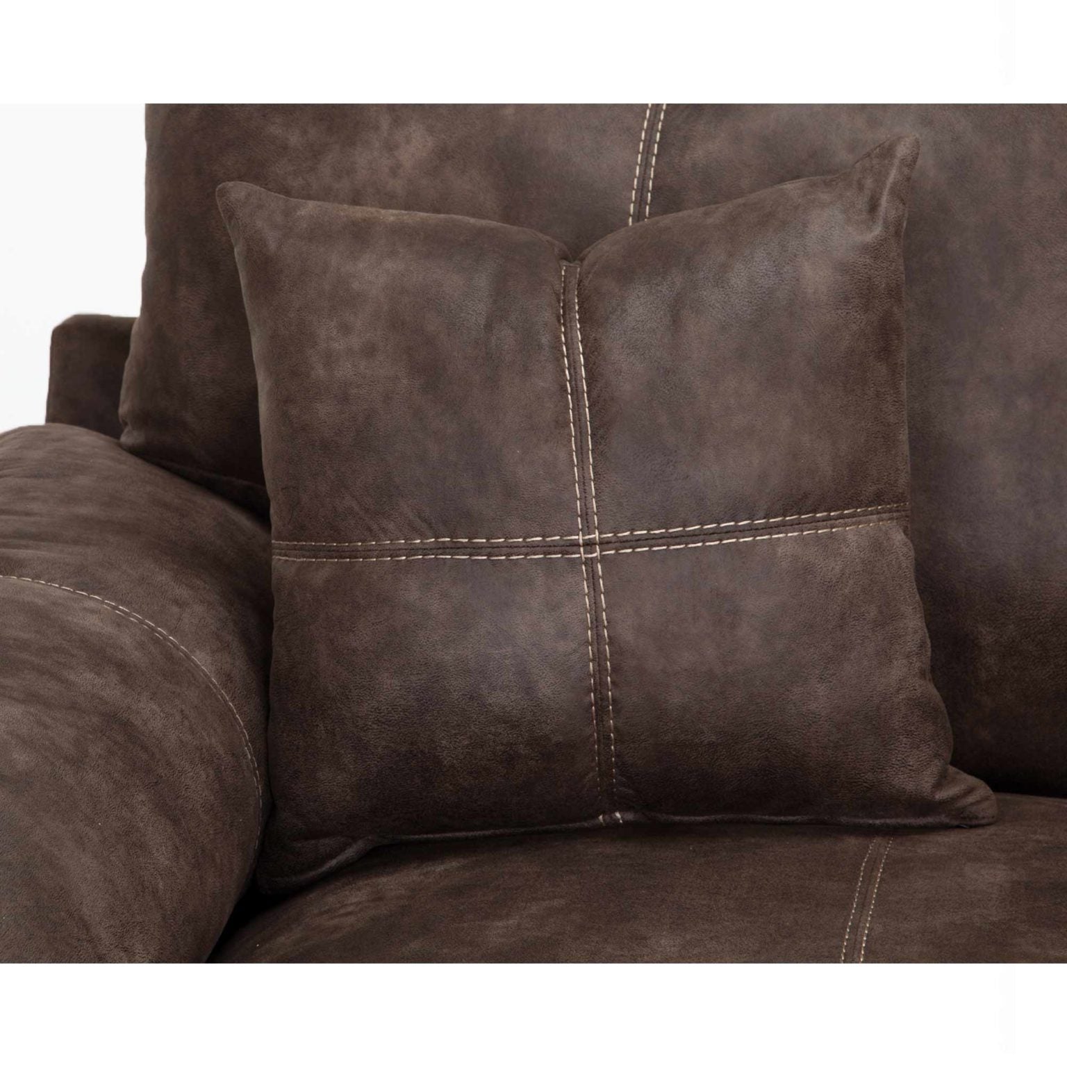 Teagan Sectional Sofa - Brown Microfiber