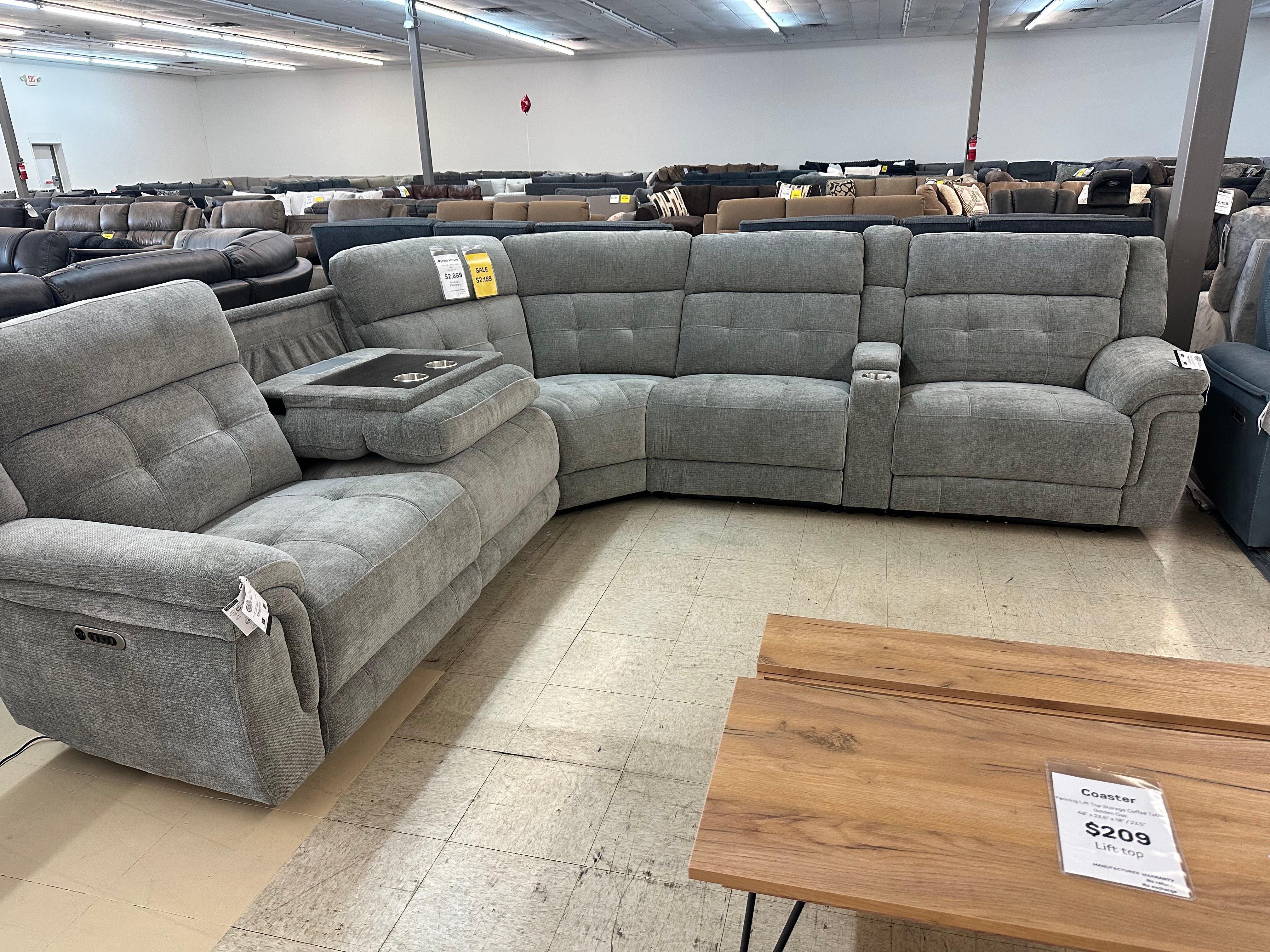 Richland 6 Piece Modular Power Reclining Sectional - Bristol Grey