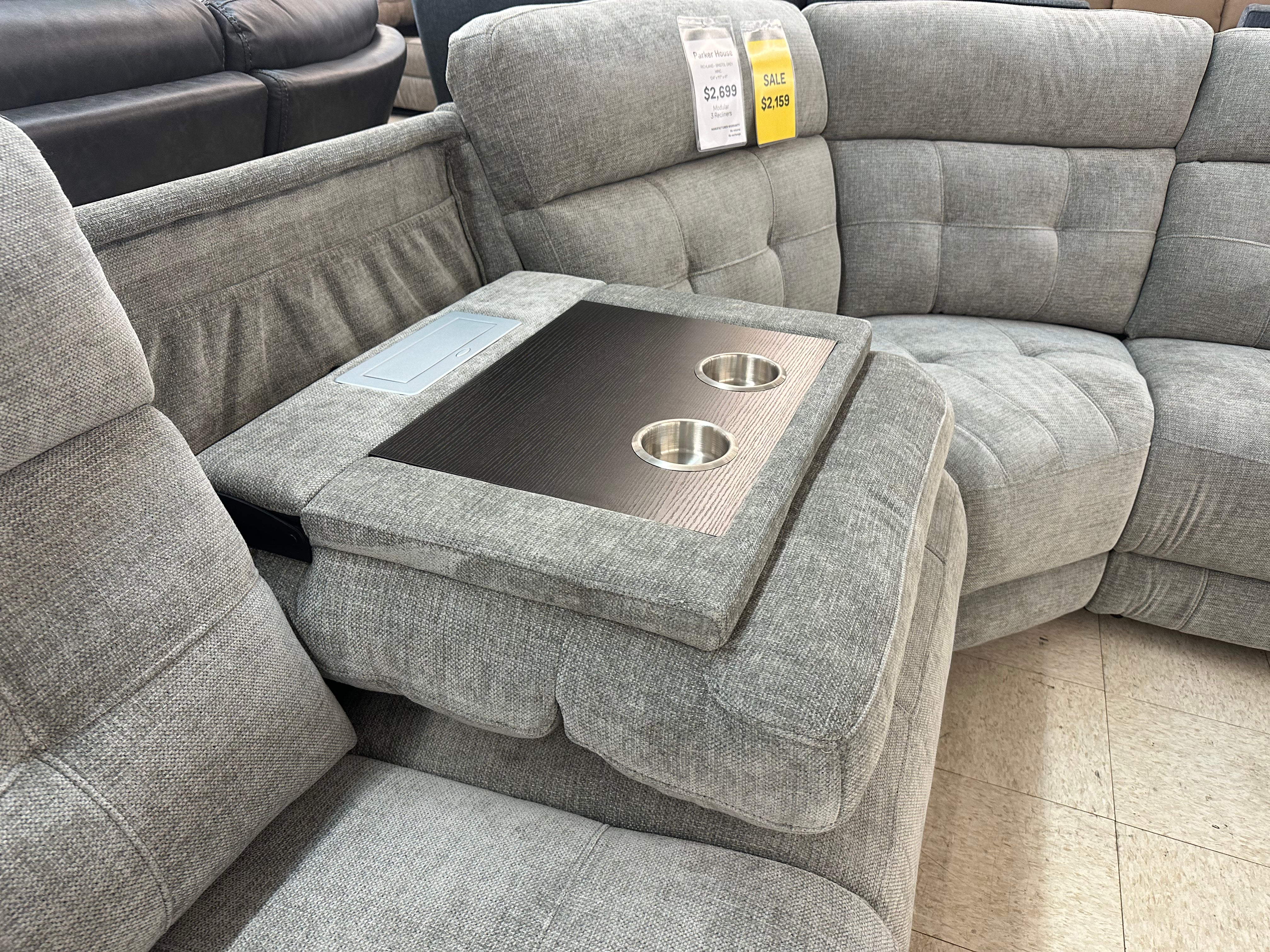 Richland 6 Piece Modular Power Reclining Sectional - Bristol Grey