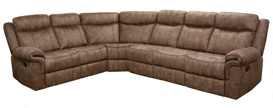 Knoxville Brown Reclining Sectional, Microfiber