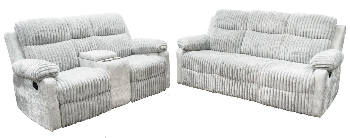 Marian Pearl Manual Reclining Sofa and Loveseat Set Corduroy
