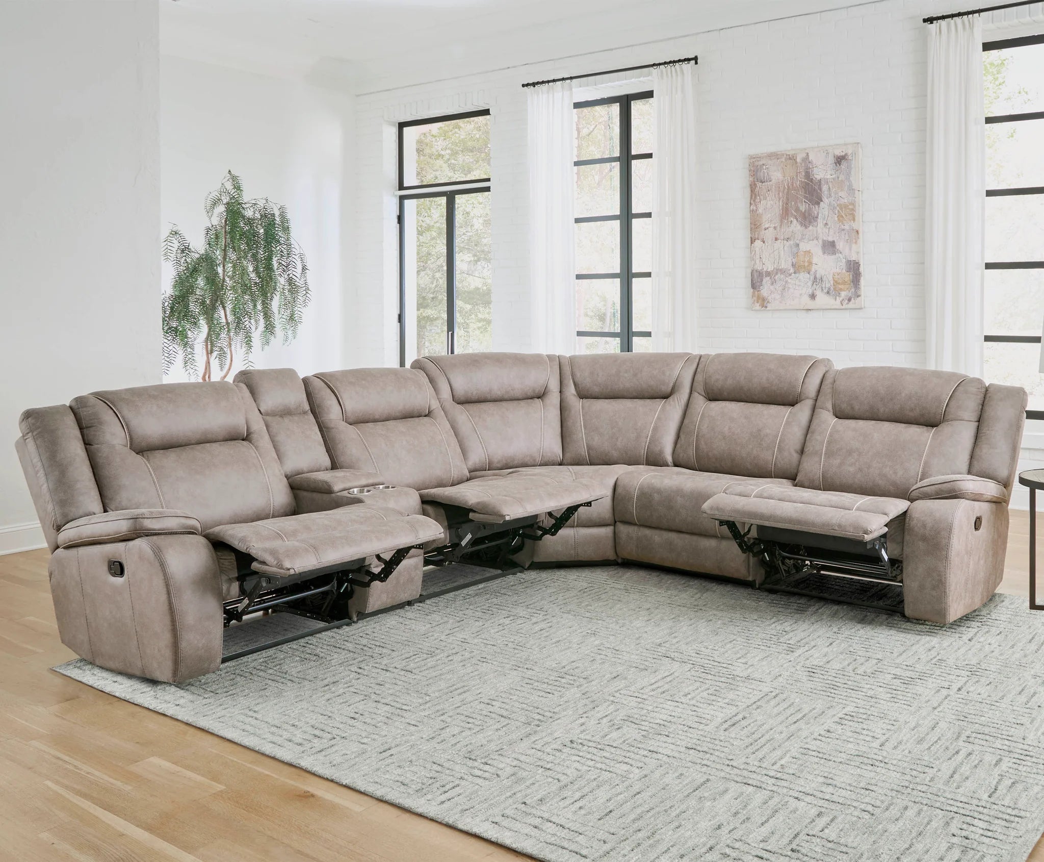 Blant 6pc Modular Reclining Sectional With Console - Taupe