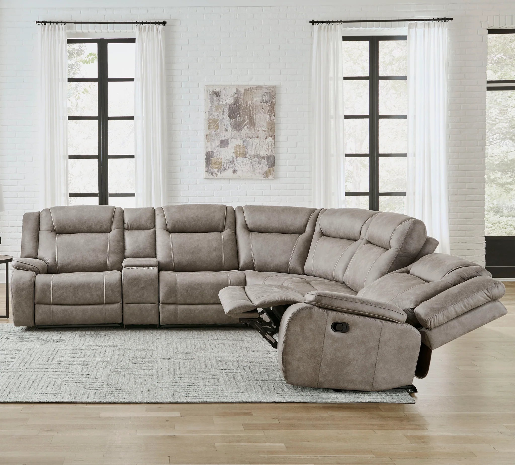 Blant 6pc Modular Reclining Sectional With Console - Taupe