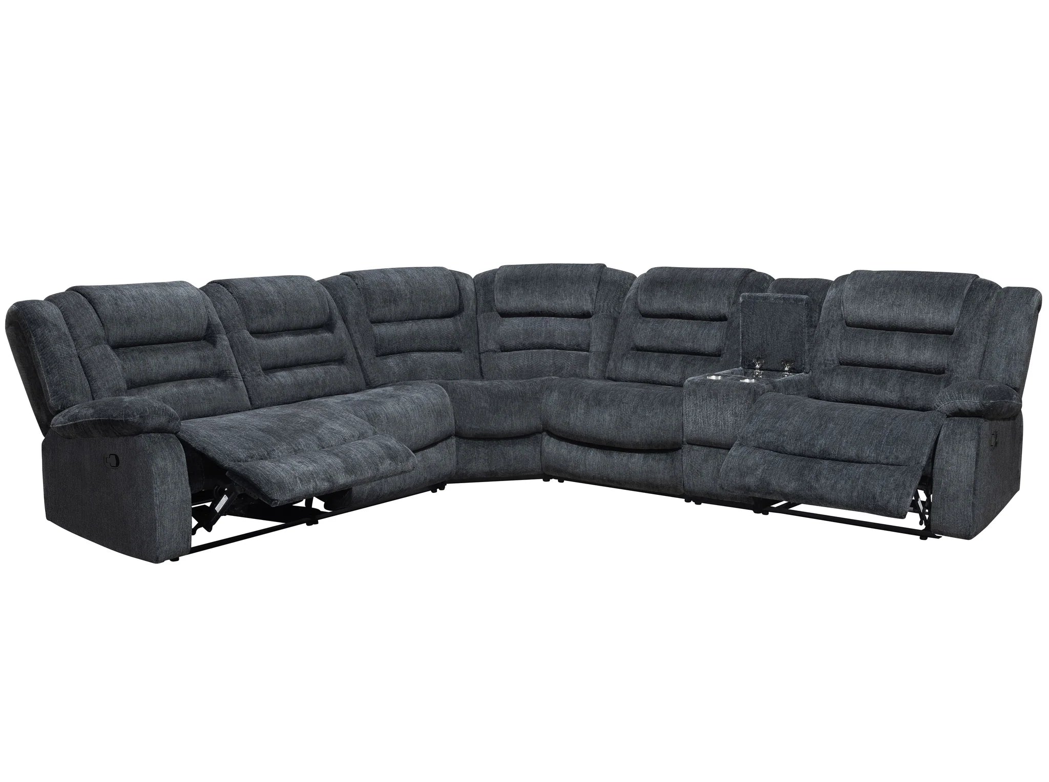 Bolton 6pc Modular Manual Reclining Sectional - Misty Storm