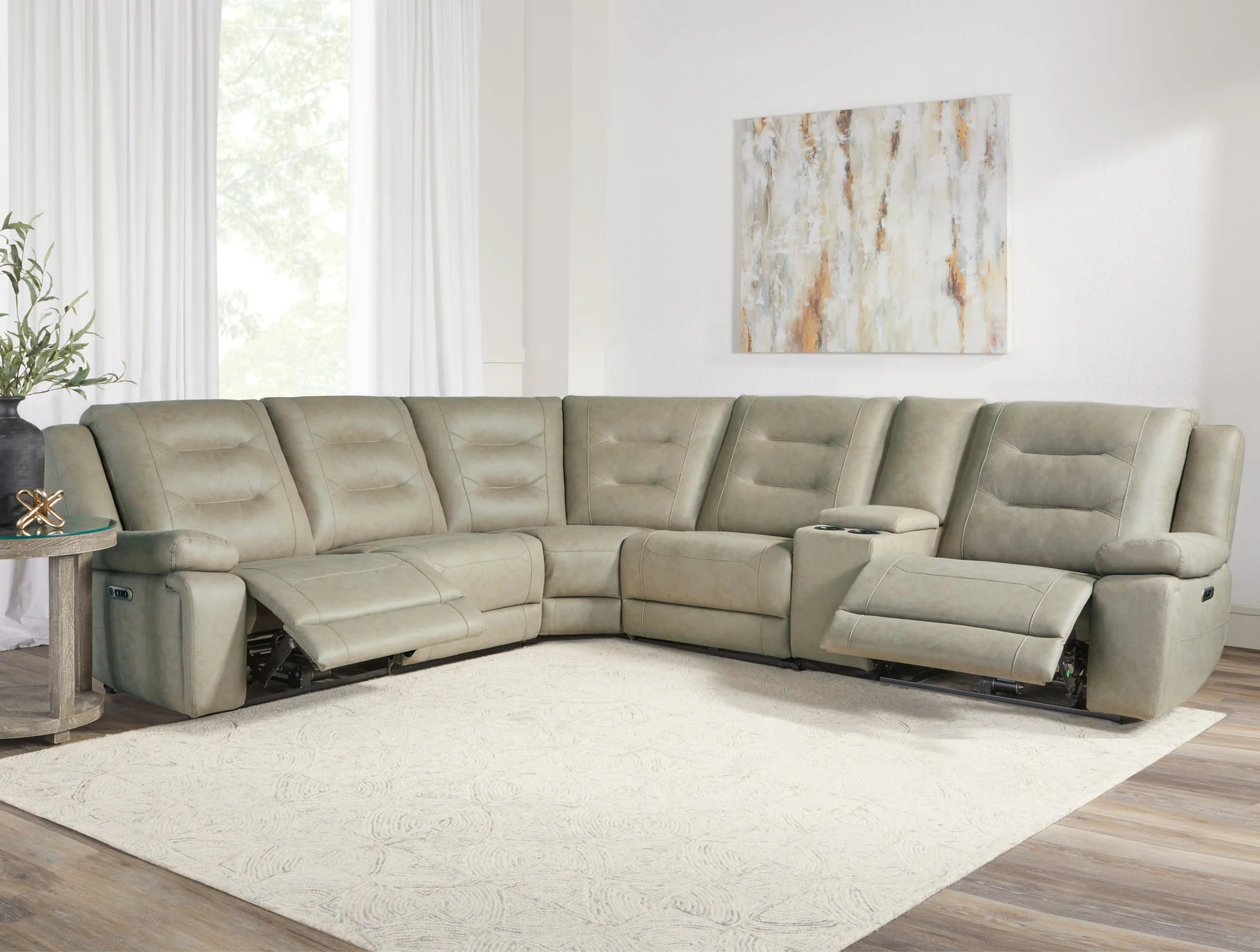 Caldwell Modular Power Reclining Sectional - Tahoe Fog 6pc