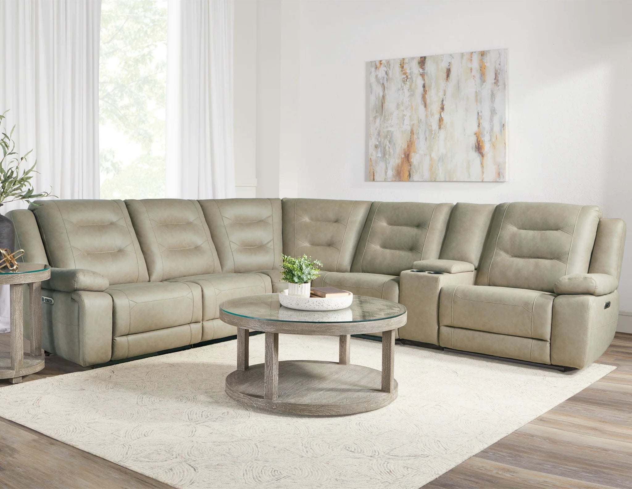 Caldwell Modular Power Reclining Sectional - Tahoe Fog 6pc