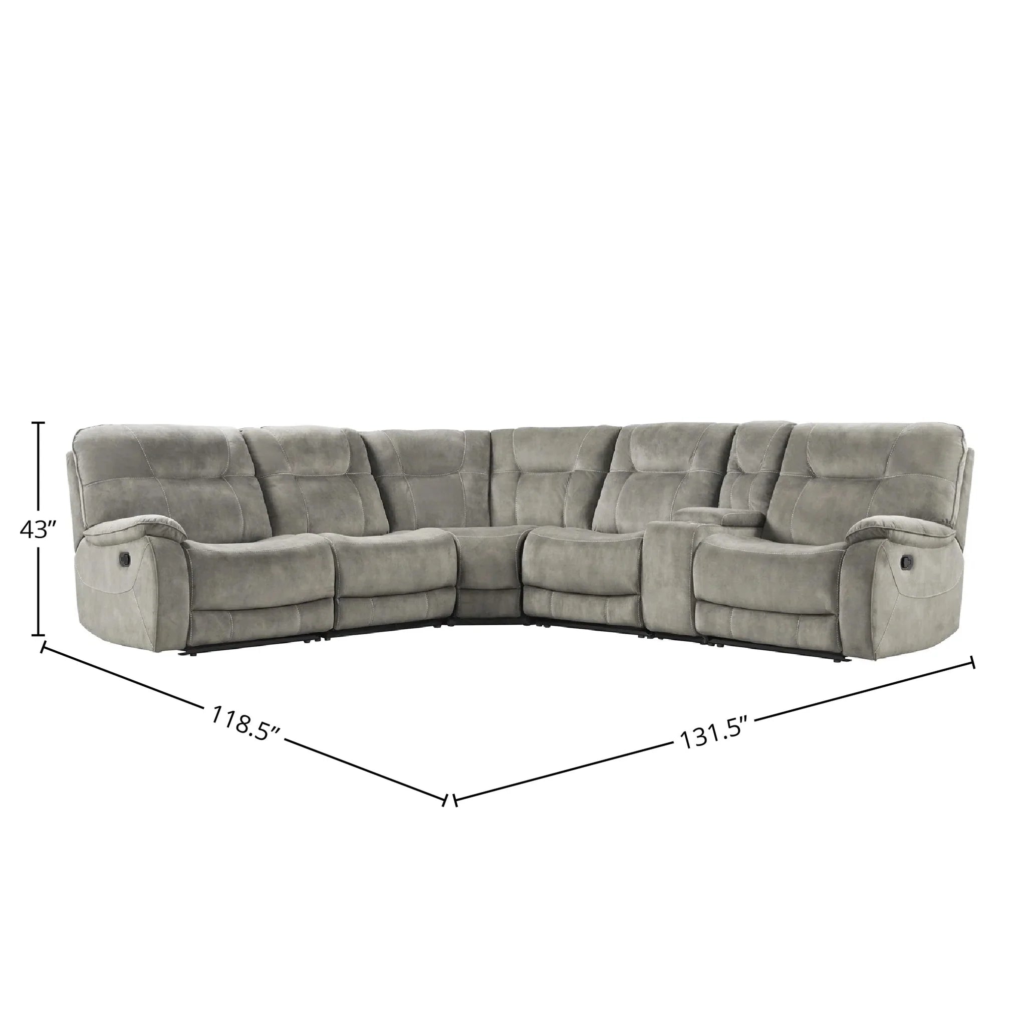 Camden - Beige 6pc Manual Reclining Sectional