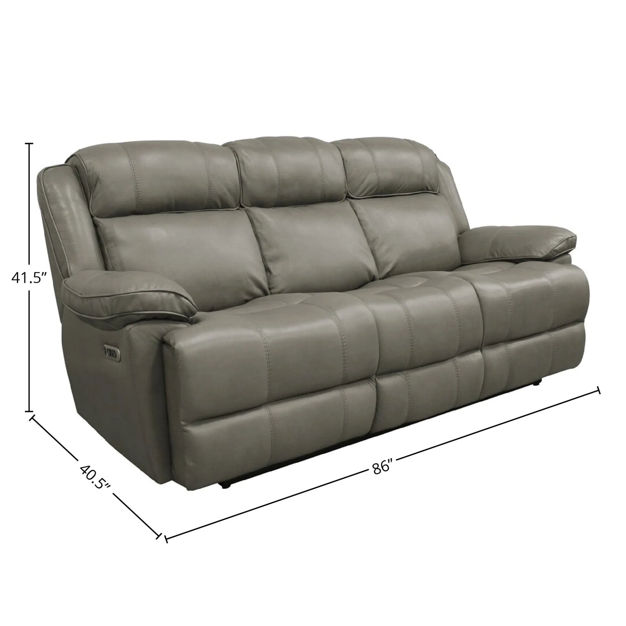 Eclipse Power Reclining Sofa P2 - Florence Heron Genuine Leather