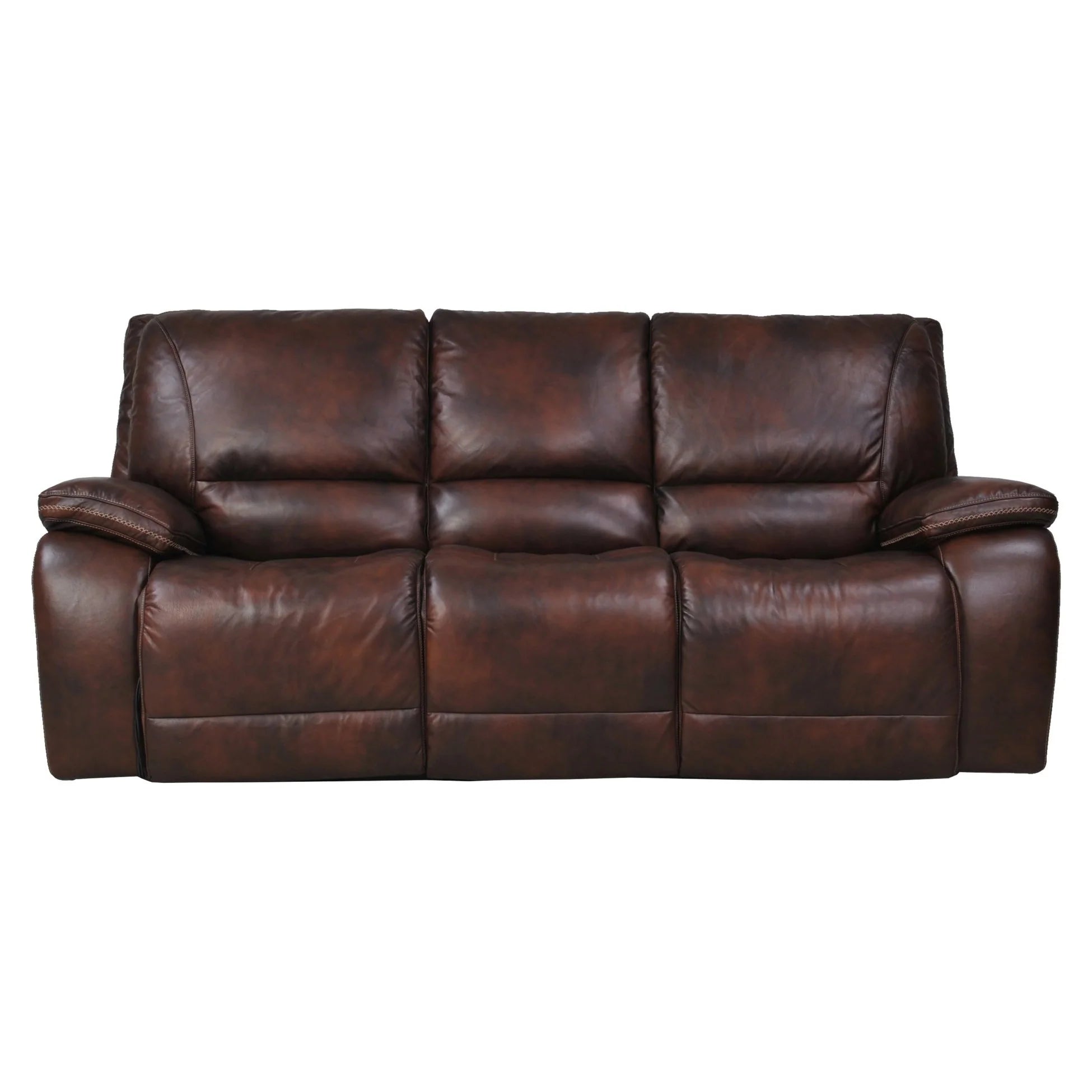 Vail Power Reclining Sofa and Loveseat - Burnt Sienna Genuine Leather
