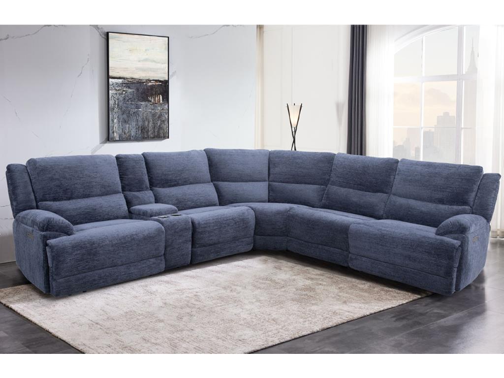 Lucie Midnight 6pc Power Reclining Sectional