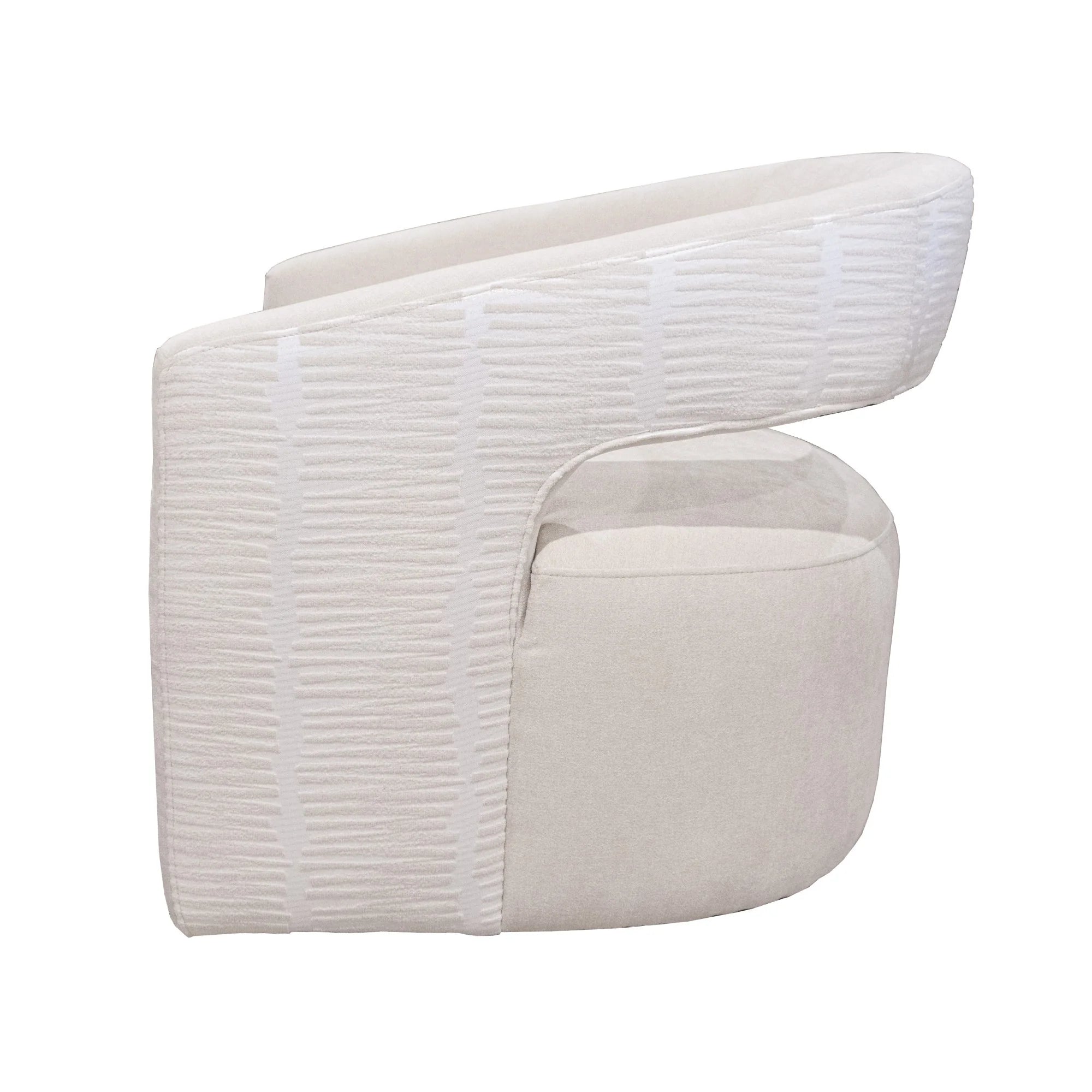 Oxford Open Back Accent Swivel Chair - Ivory